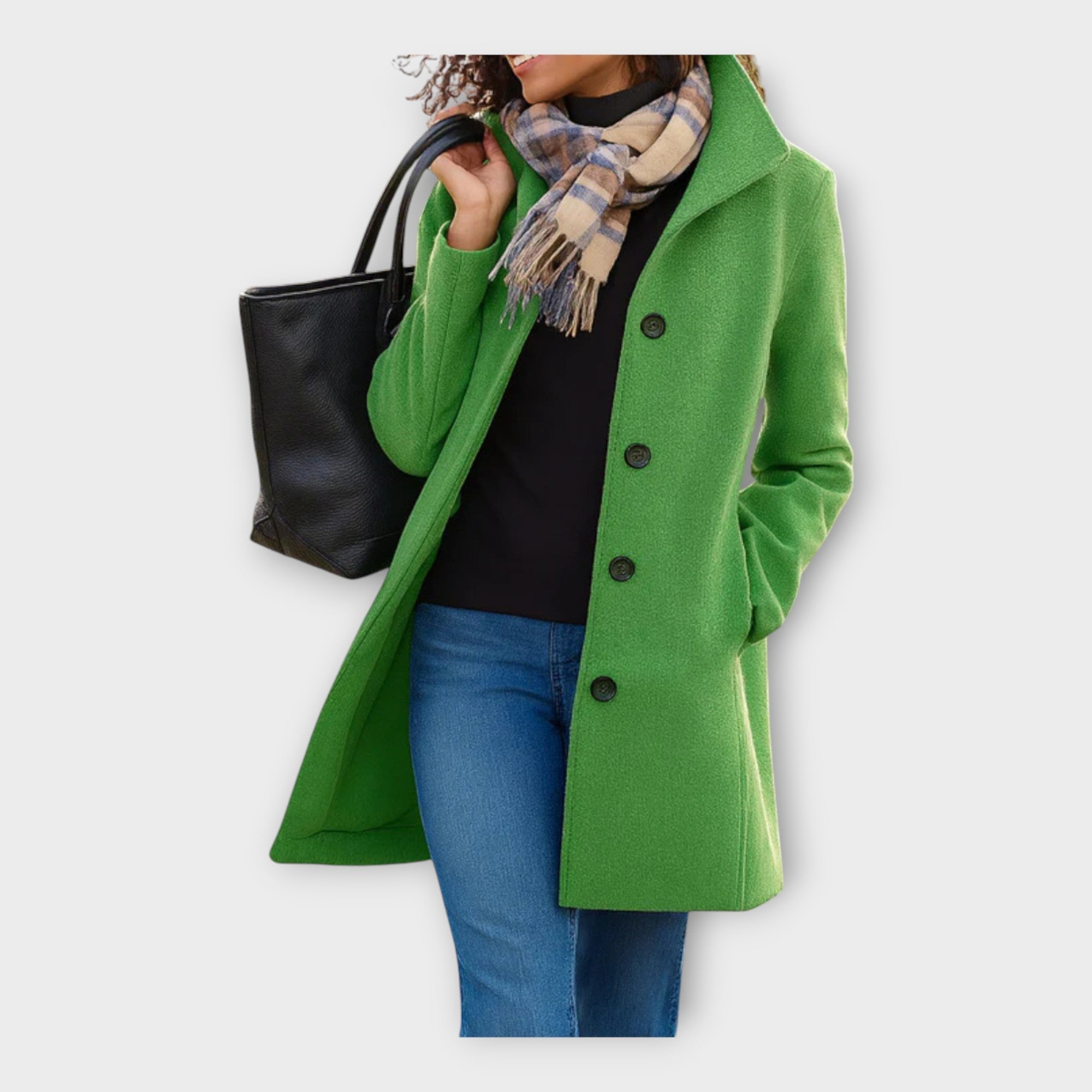 Cappotto Elegante in Lana con Bottoni