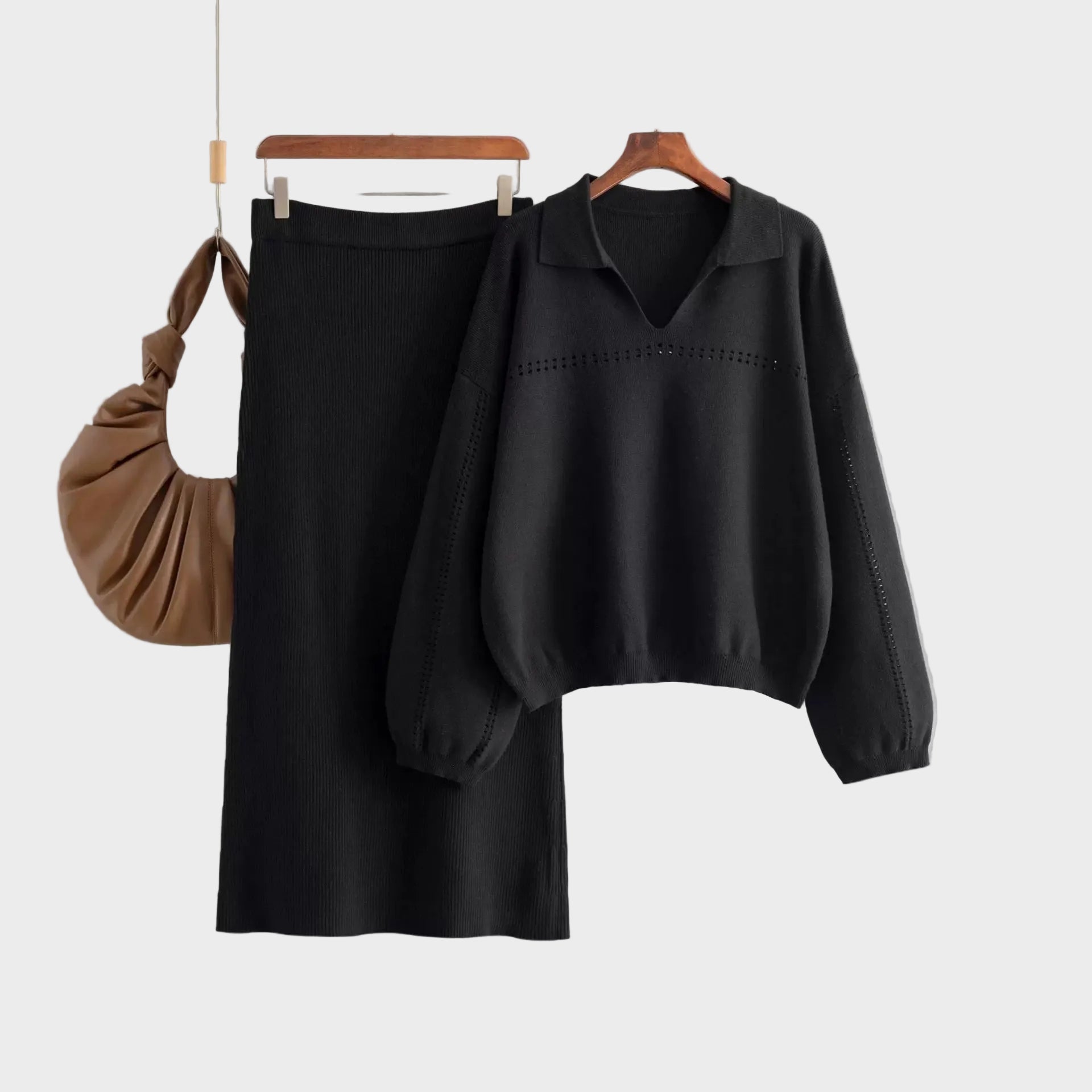 Aster - Set Coord in Lana Premium - Maglione con Gonna (Set Coord in Lana Premium - Maglione con Gonna)