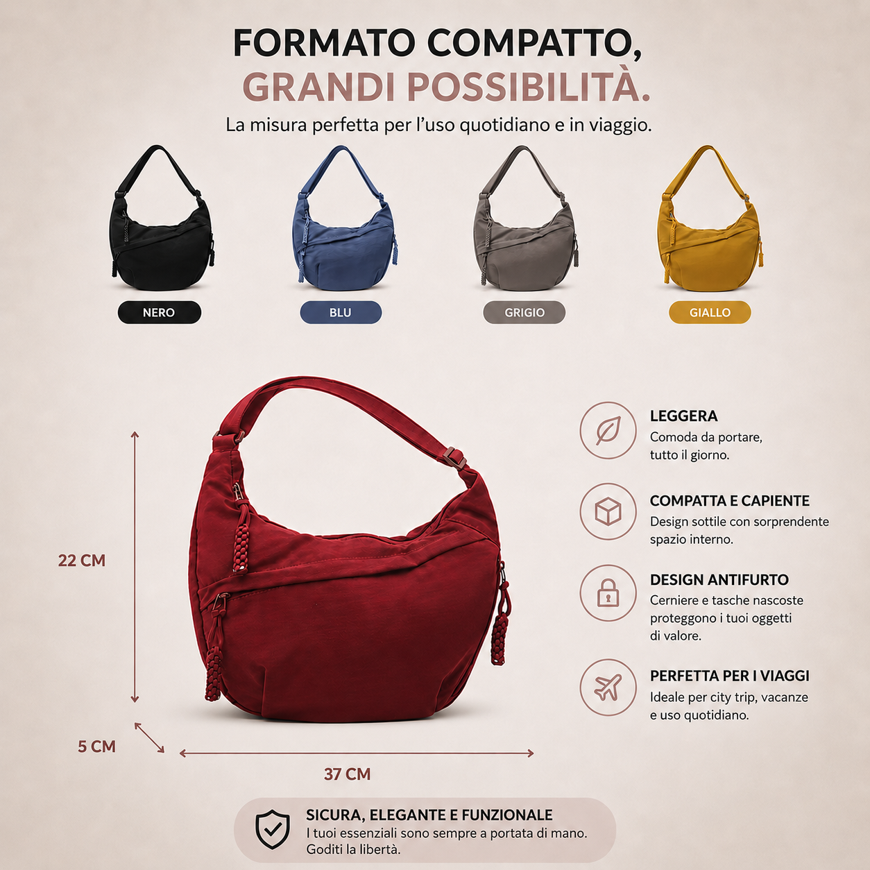Serafina | Borsa a Spalla Bordeaux