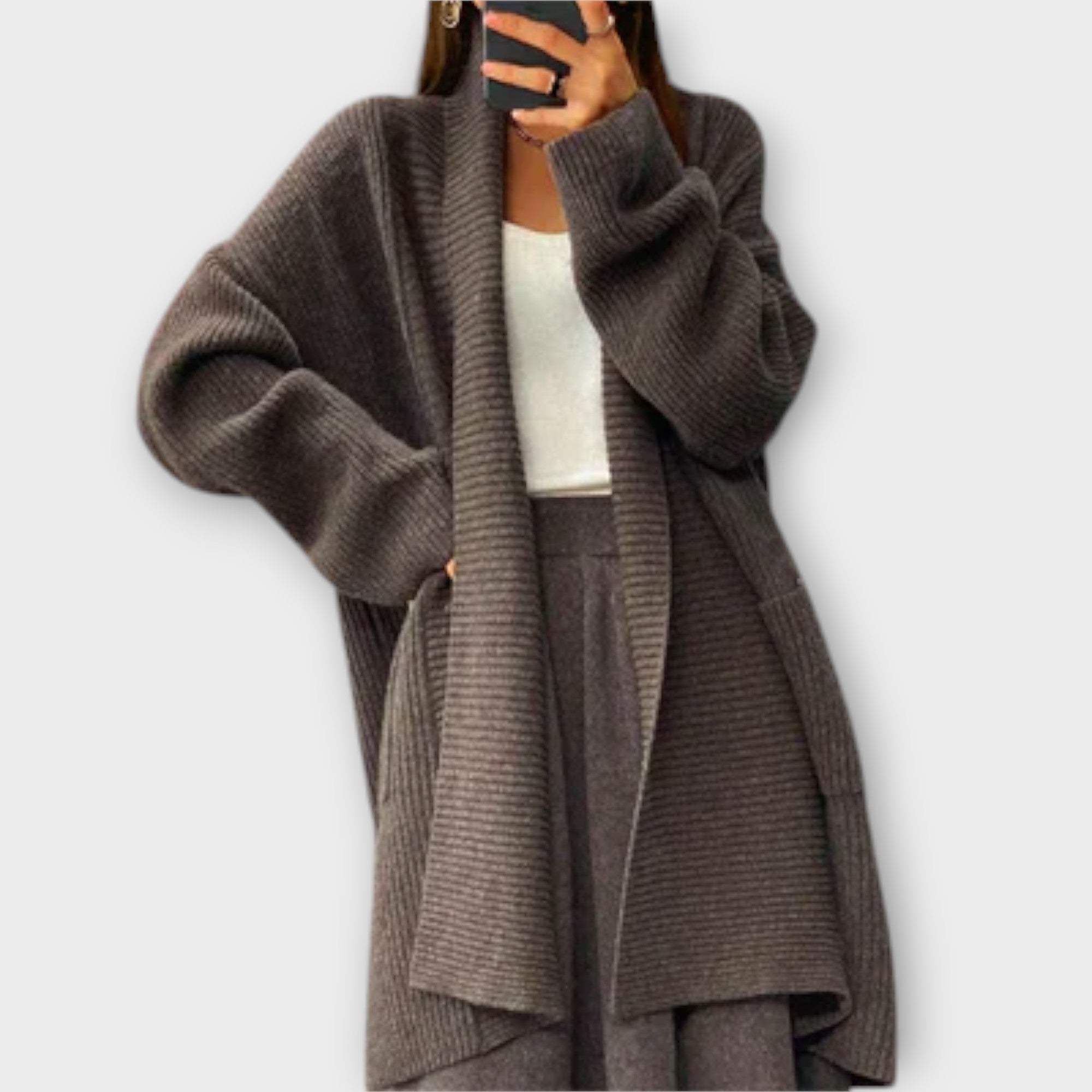 Eufemia - Cardigan lungo lavorato a maglia