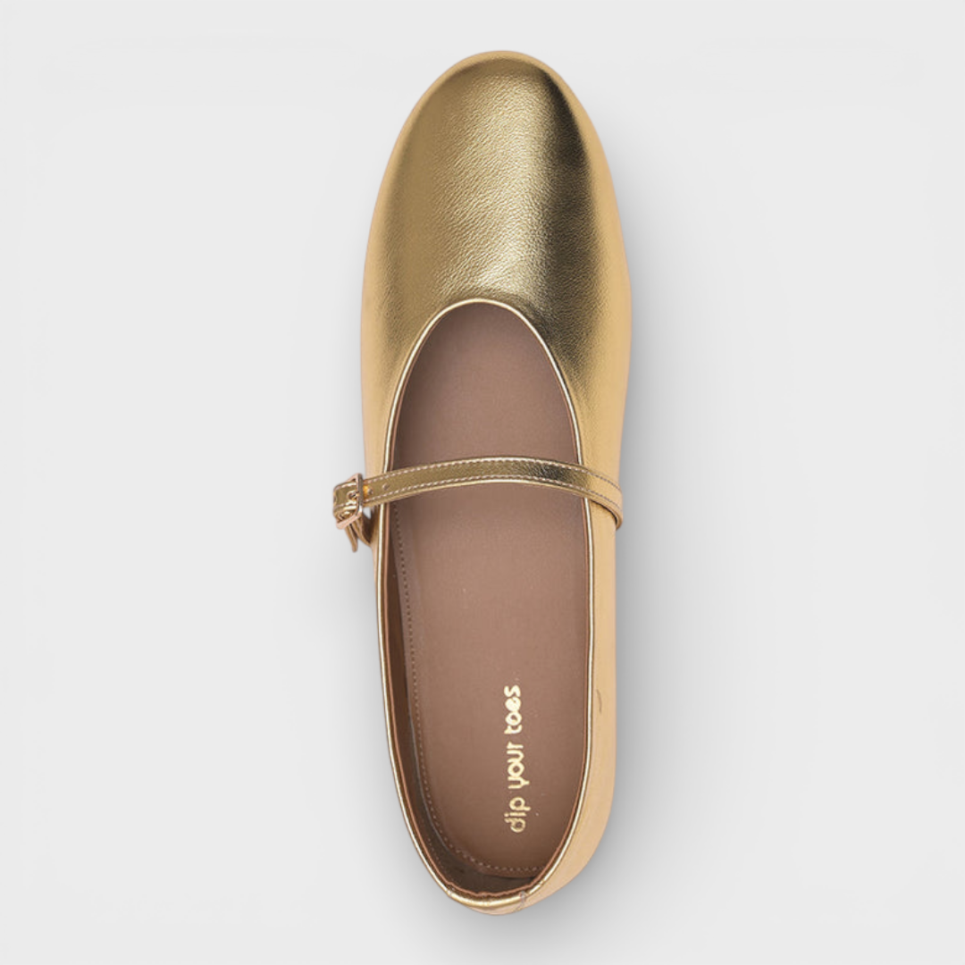 Navea | Mary Jane Flats Oro