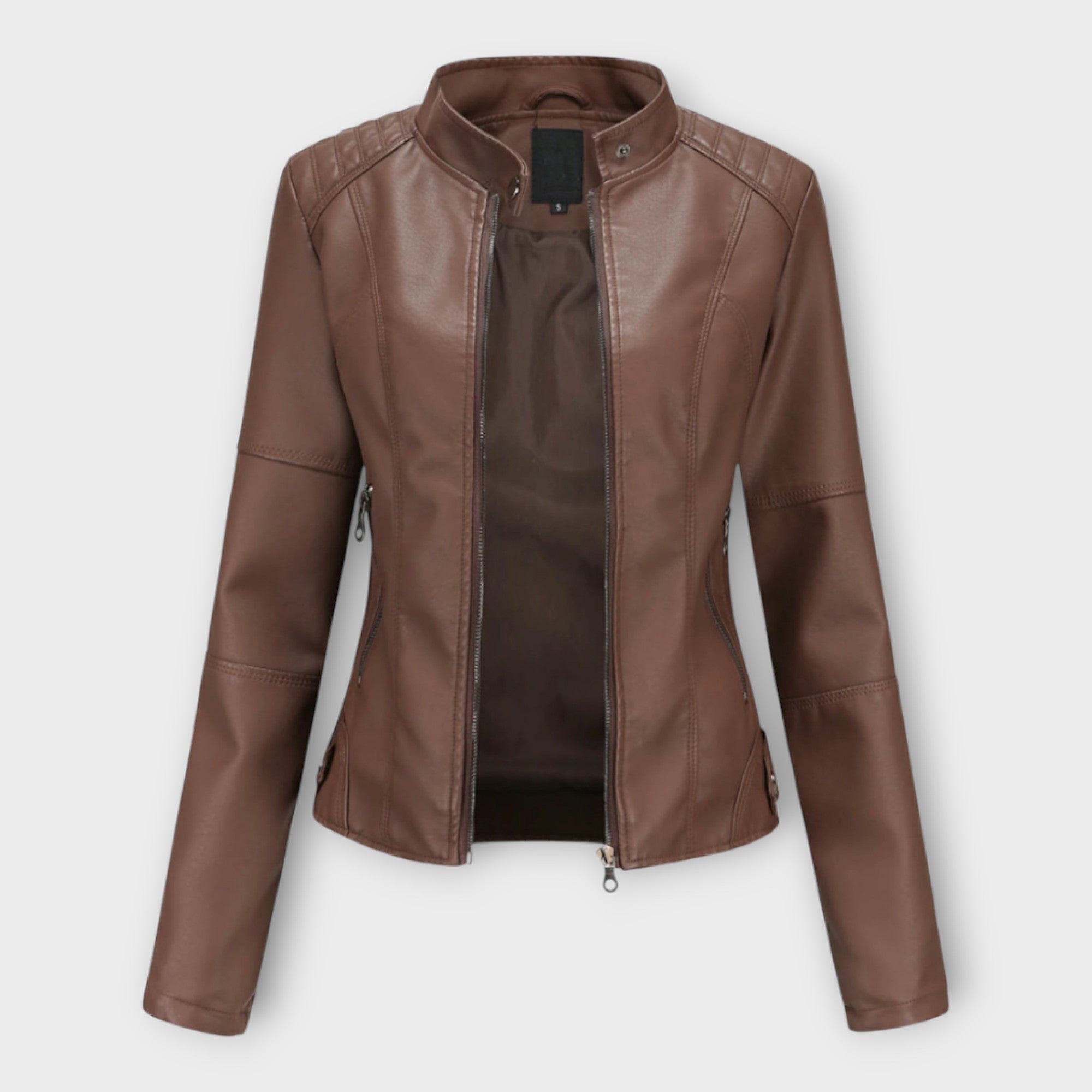 Giacca in Pelle Elegante con Linea Moderna e Estetica Senza Tempo