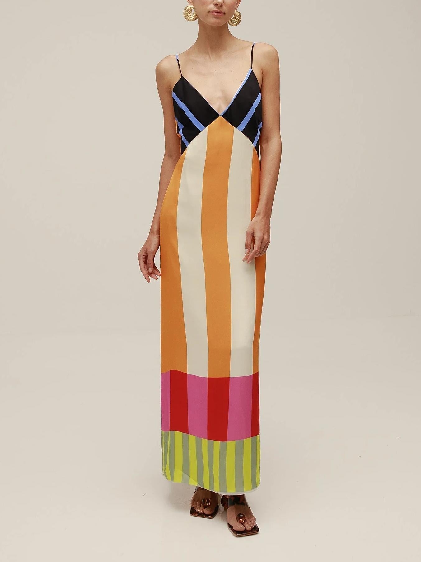 Paloma | Abito Maxi Multicolore con Righe