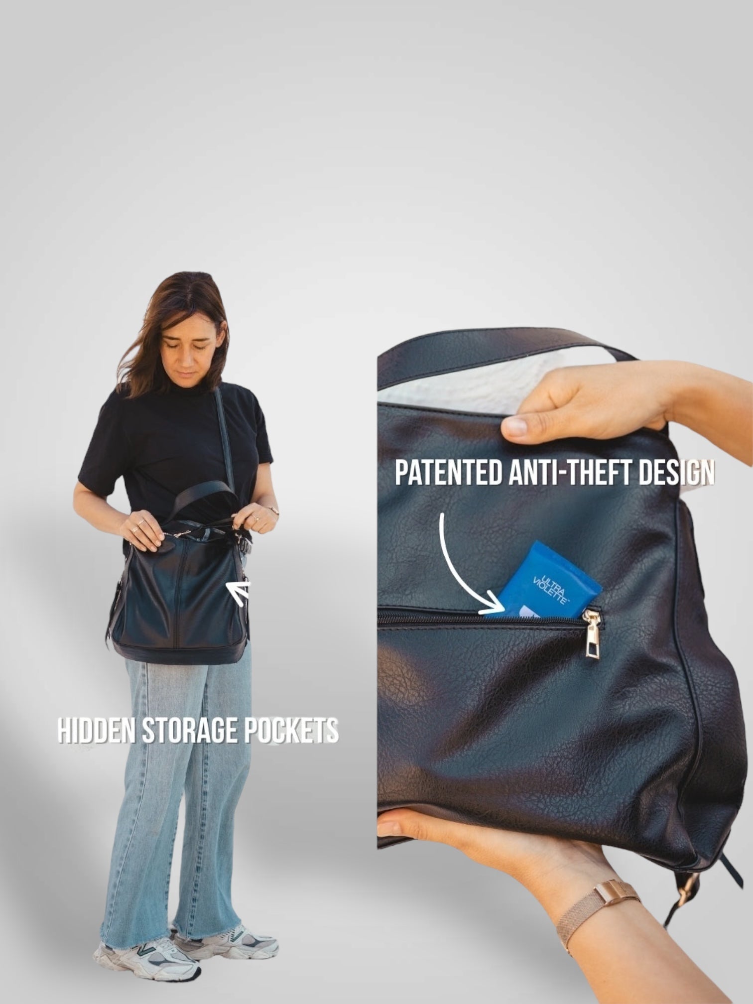 Sofà | Borsa Hobo di Lusso in Pelle Anti-Furto