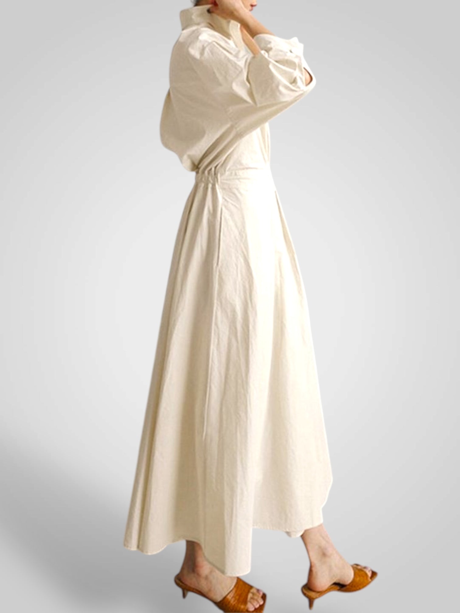 Ella | Abito Maxy da Donna con Tasche, Bottoni, Maniche Lunghe