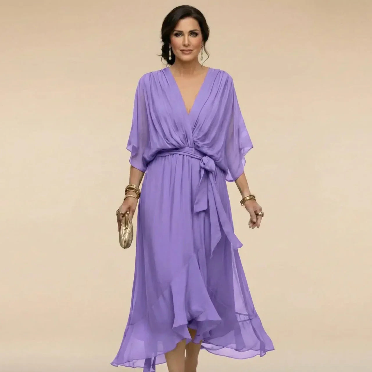 Marta | Abito in Chiffon con scollatura a V