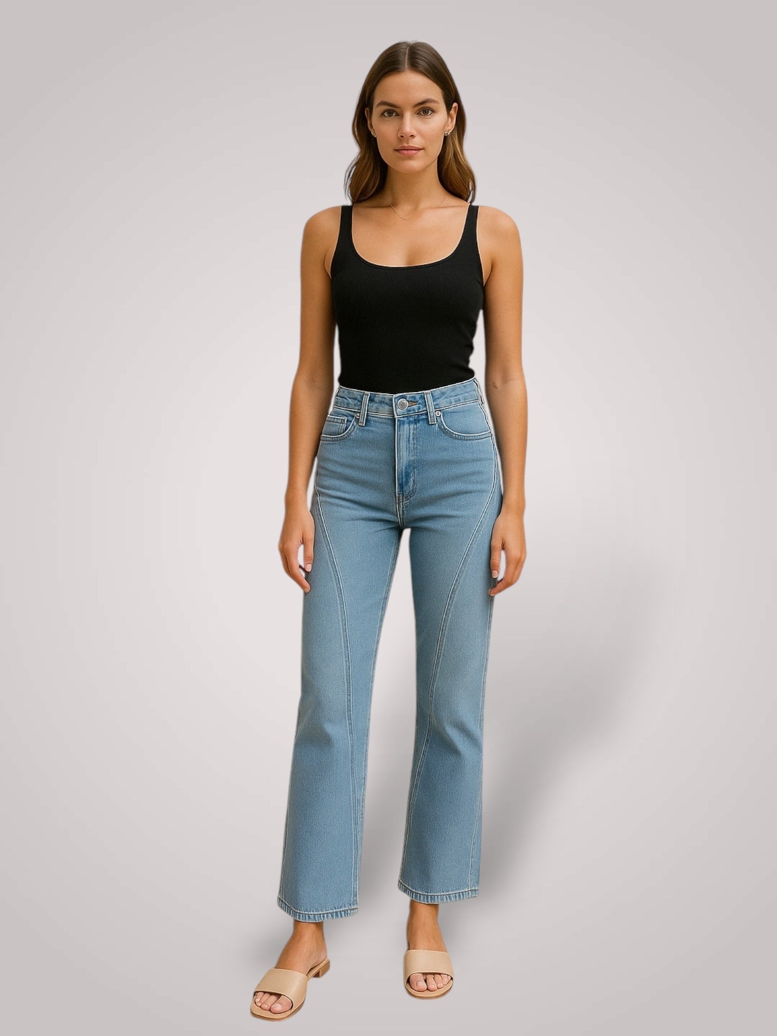 Loba | Jeans a vita media con gamba larga