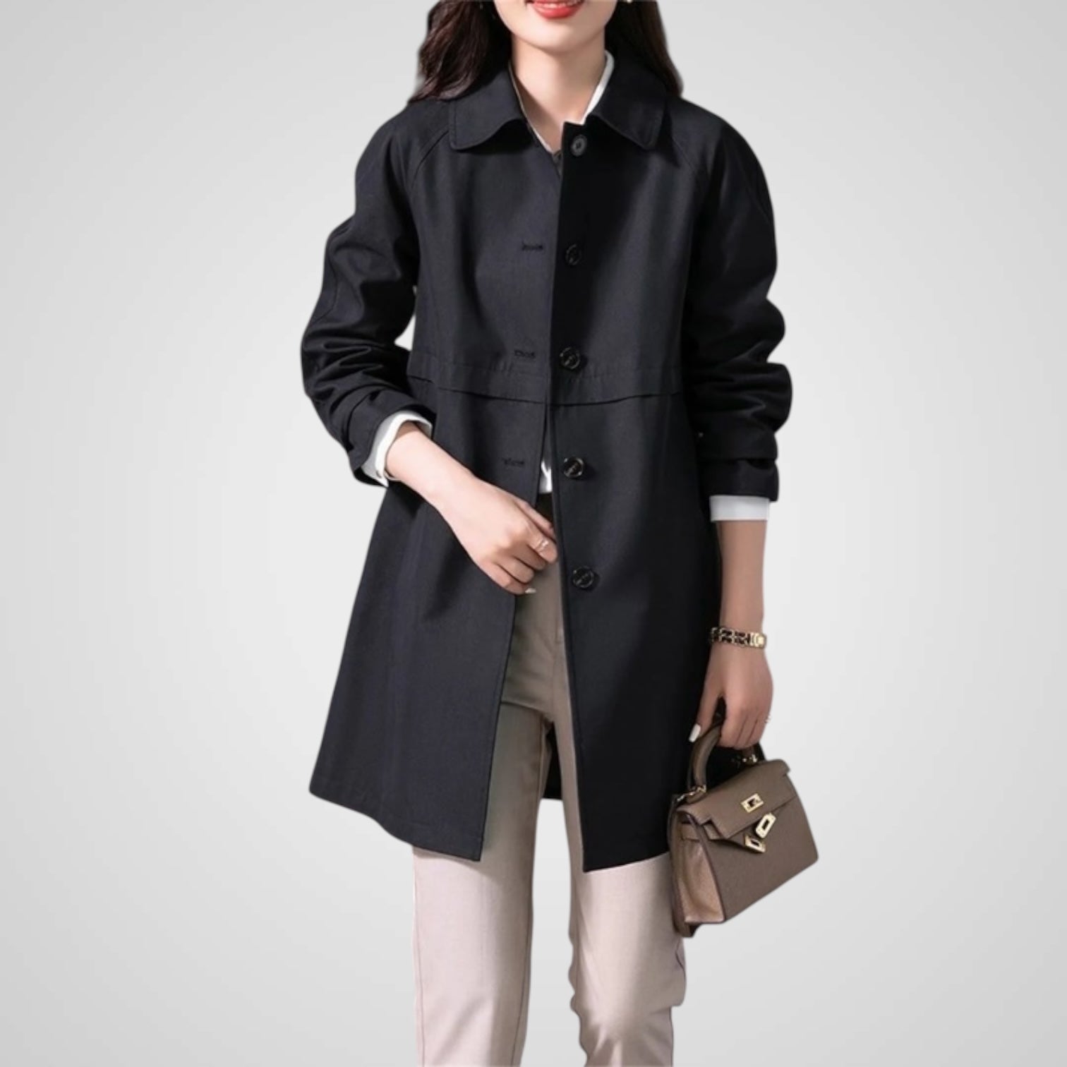 Elise | Elegante Trench Corto con Un Bottone per Donne
