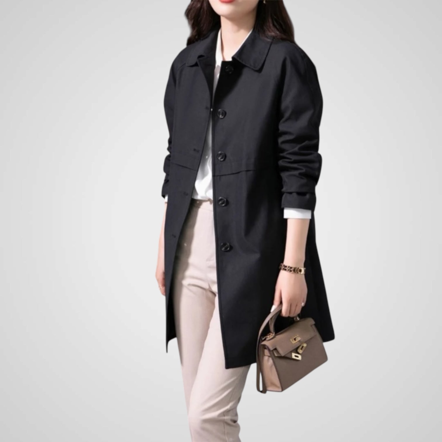 Elise | Elegante Trench Corto con Un Bottone per Donne