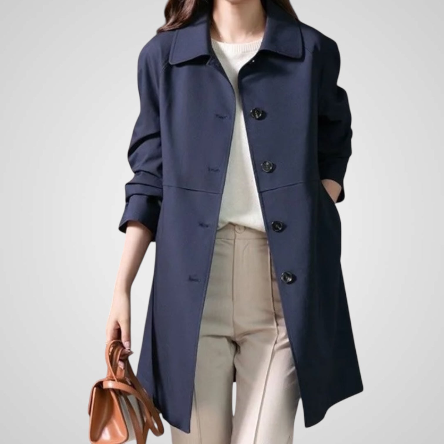 Elise | Elegante Trench Corto con Un Bottone per Donne