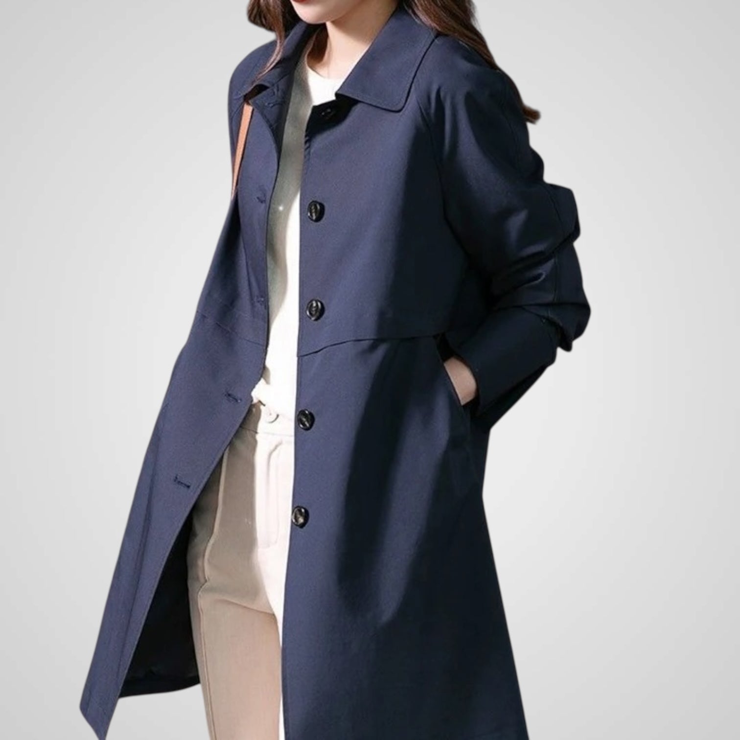 Elise | Elegante Trench Corto con Un Bottone per Donne