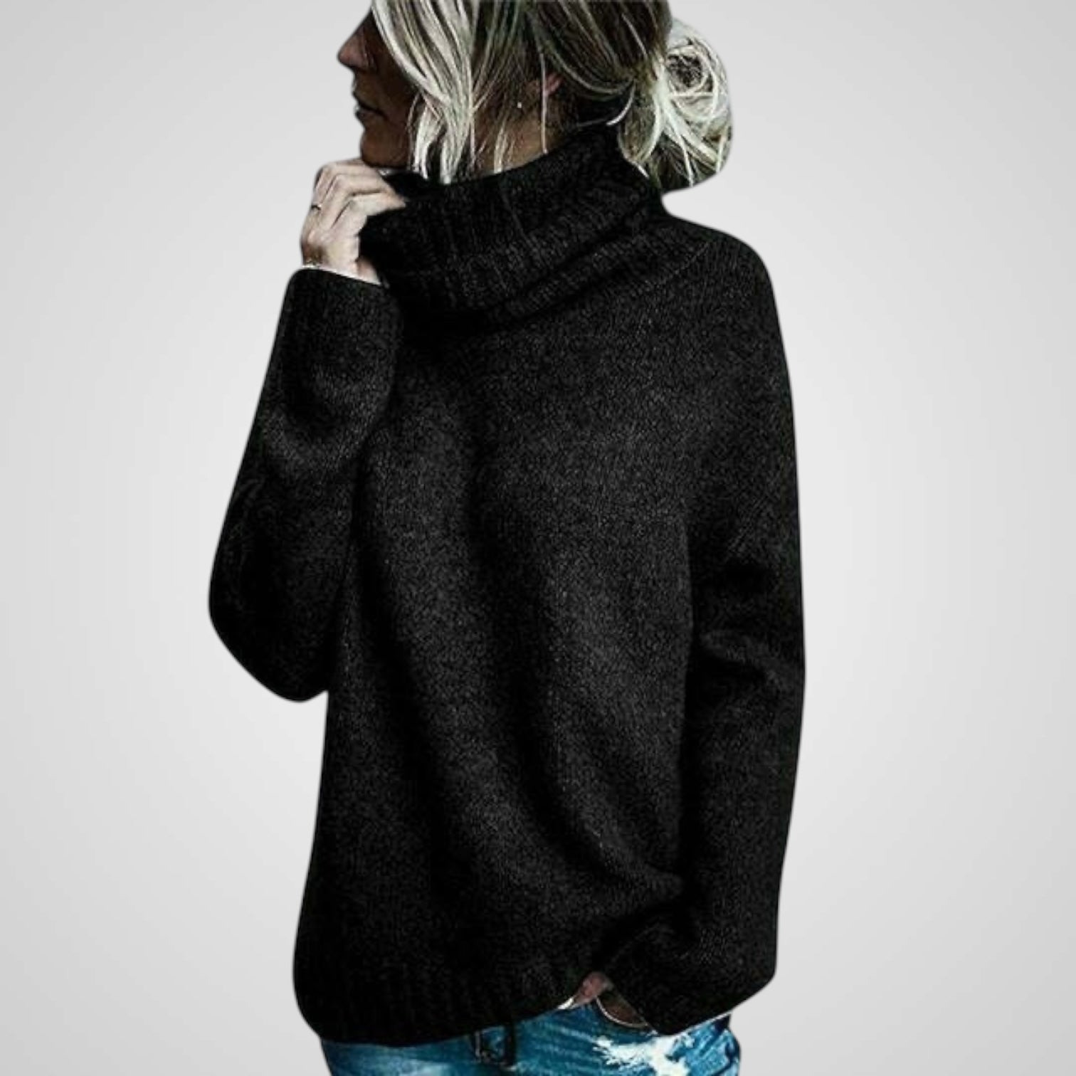 Anna | Comodo Maglione Oversize in Lana con Collo Alto