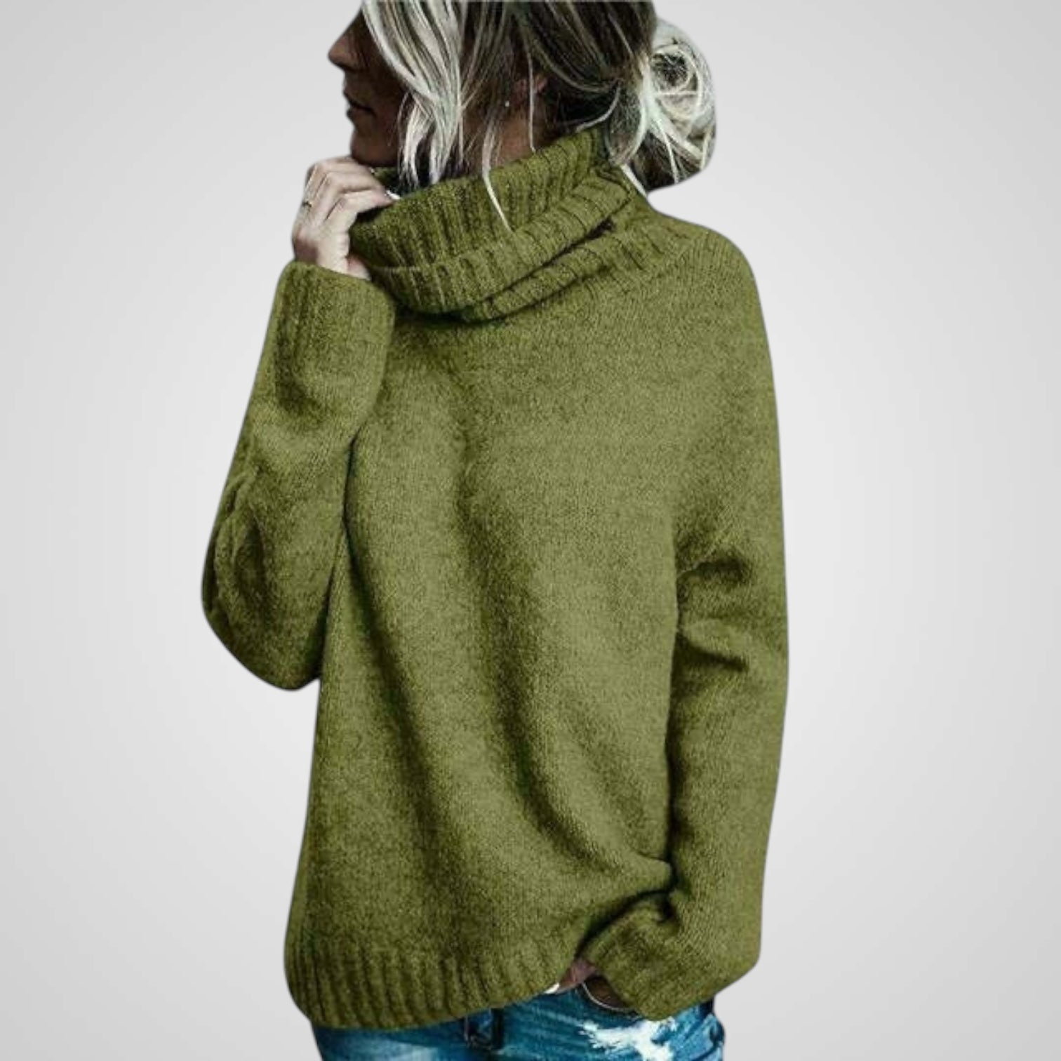 Anna | Comodo Maglione Oversize in Lana con Collo Alto