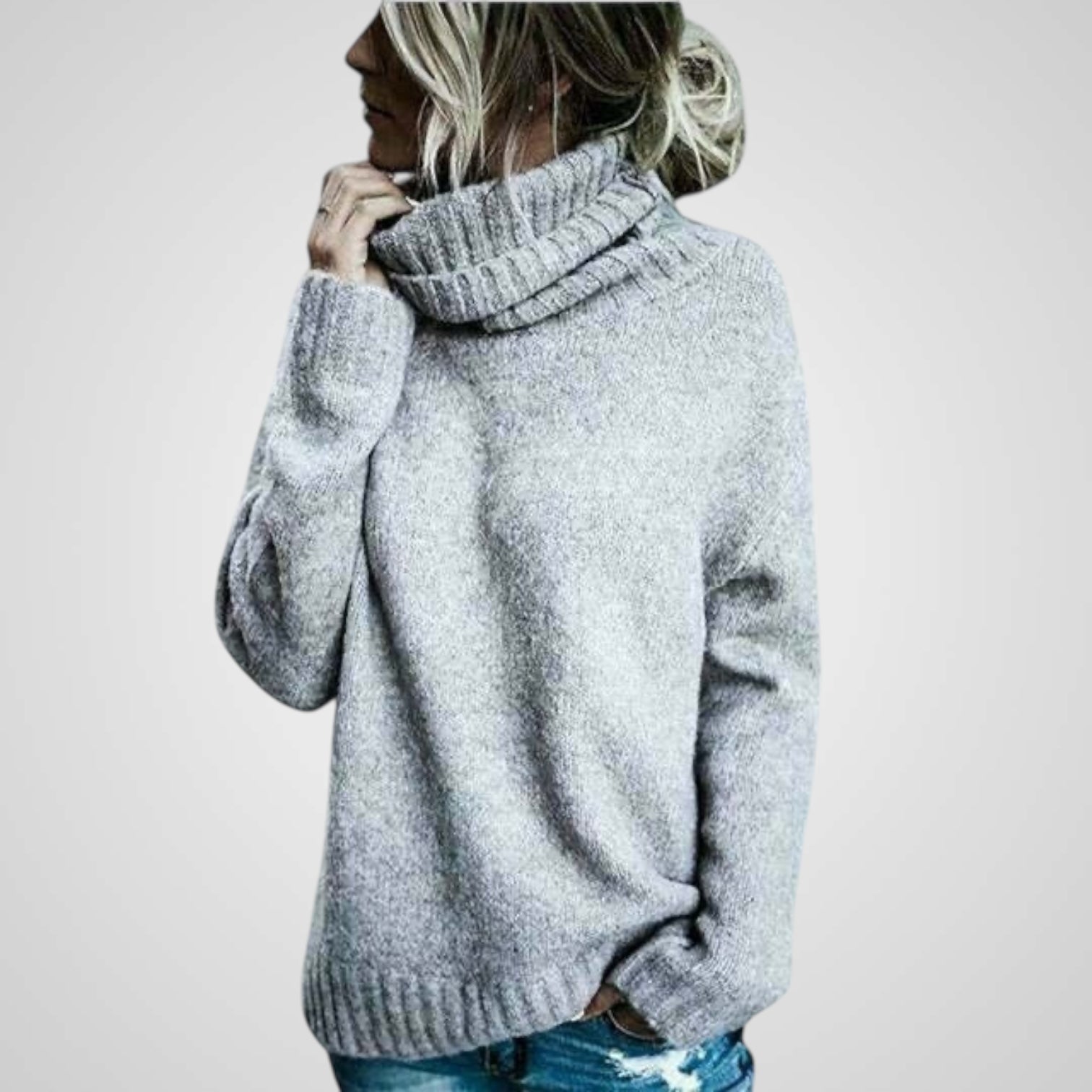 Anna | Comodo Maglione Oversize in Lana con Collo Alto