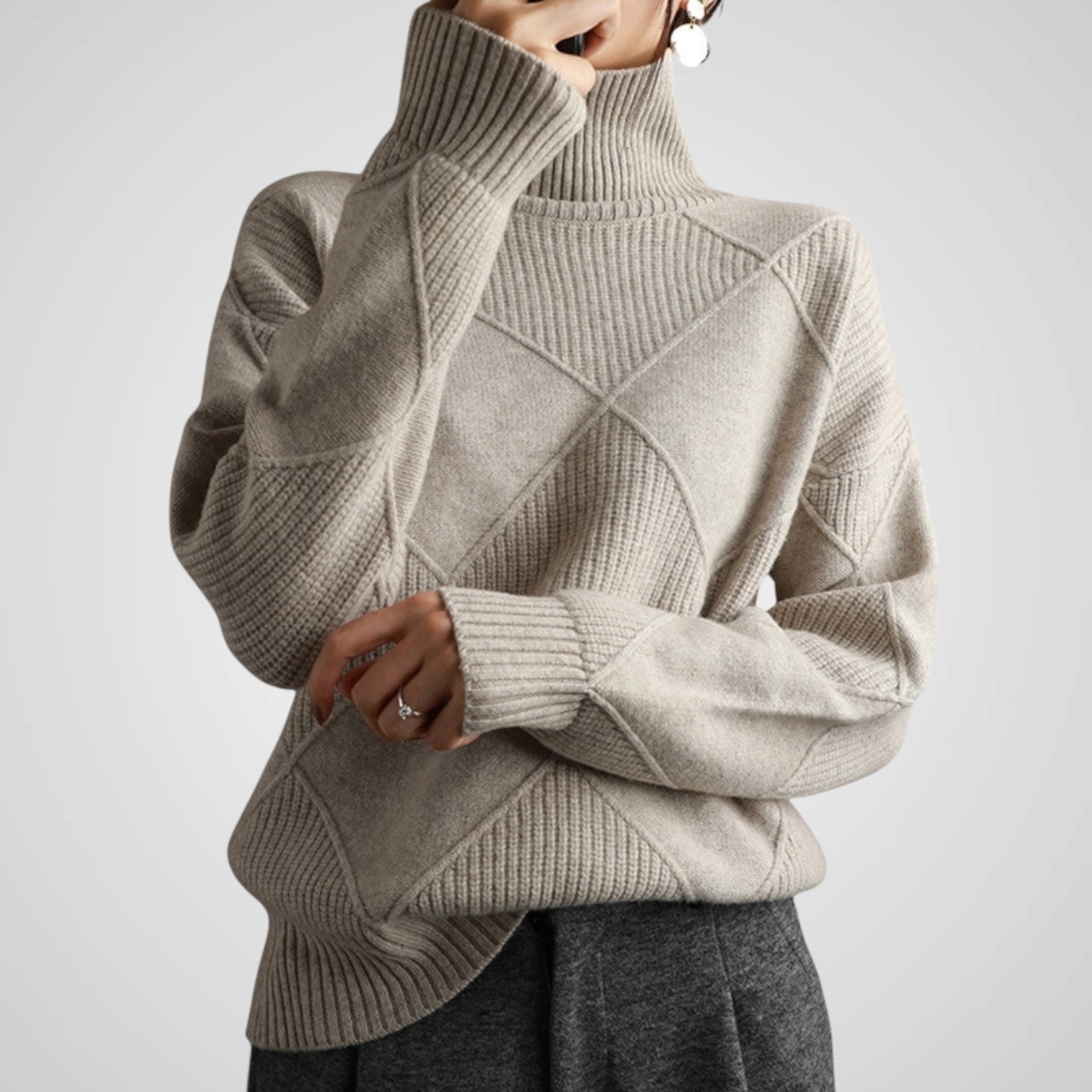 Ava | Maglione Donna in Cashmere a Collo Alto