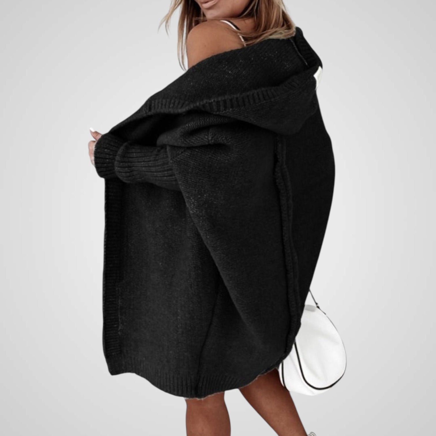 Savaya | Cappotto Femminile In Maglia Con Cappuccio