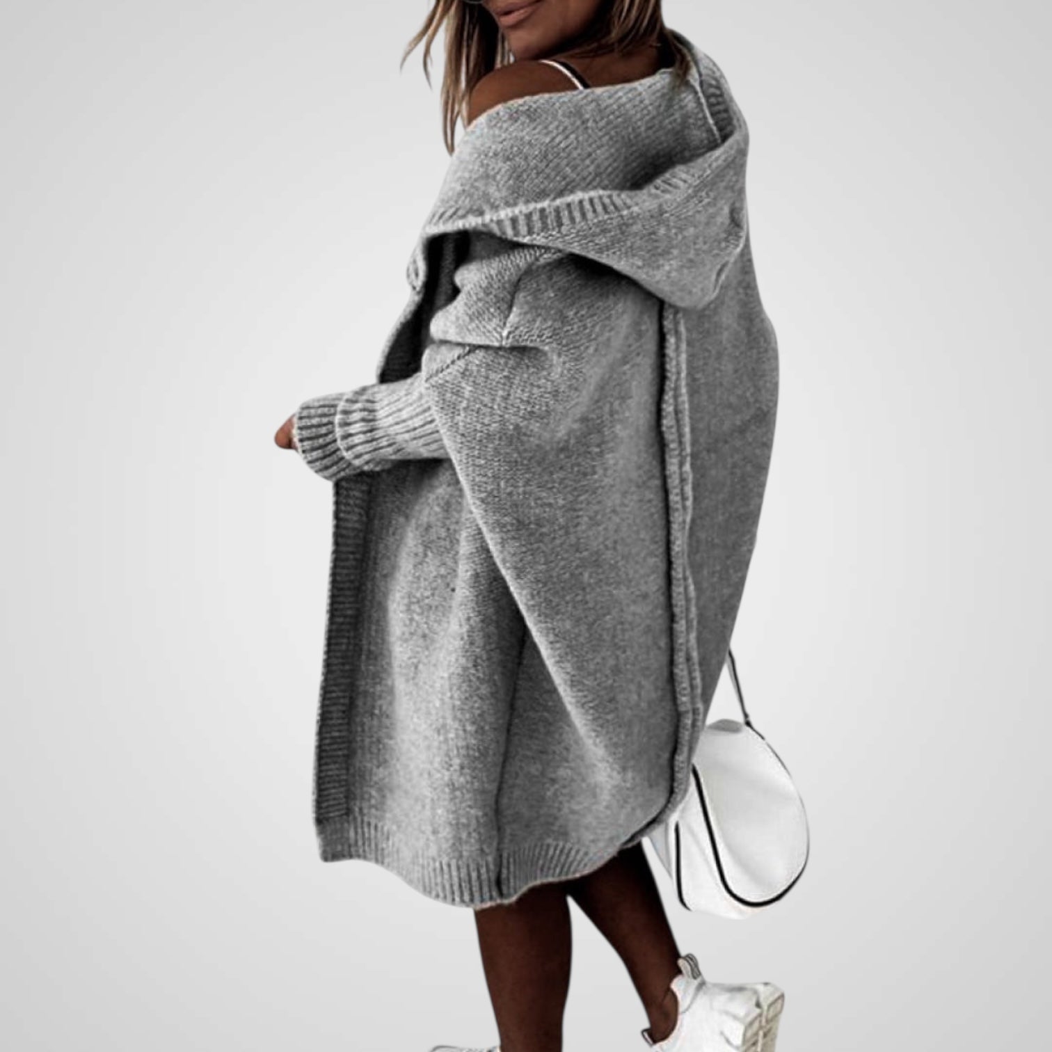 Savaya | Cappotto Femminile In Maglia Con Cappuccio