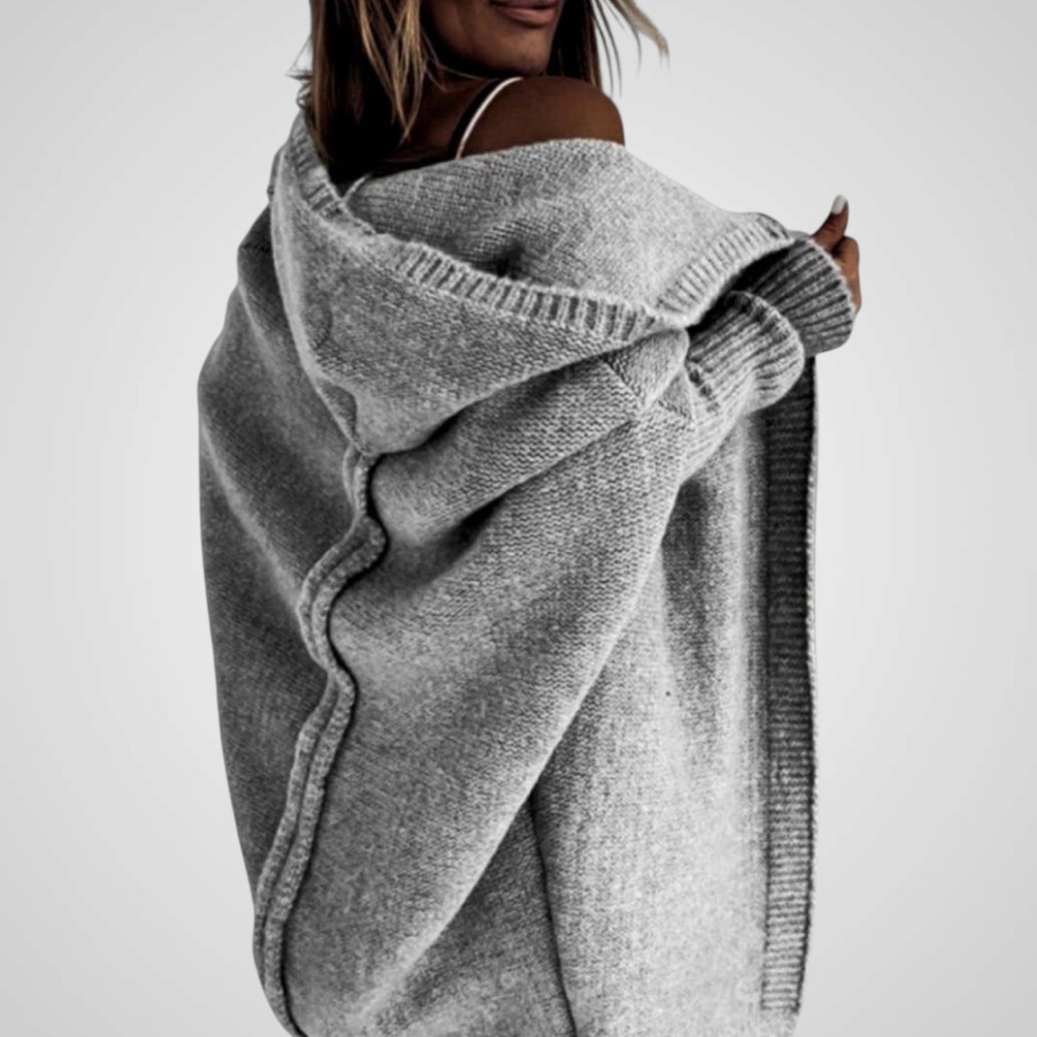 Savaya | Cappotto Femminile In Maglia Con Cappuccio