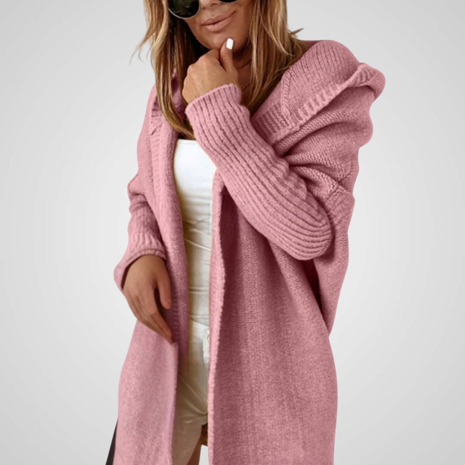Savaya | Cappotto Femminile In Maglia Con Cappuccio