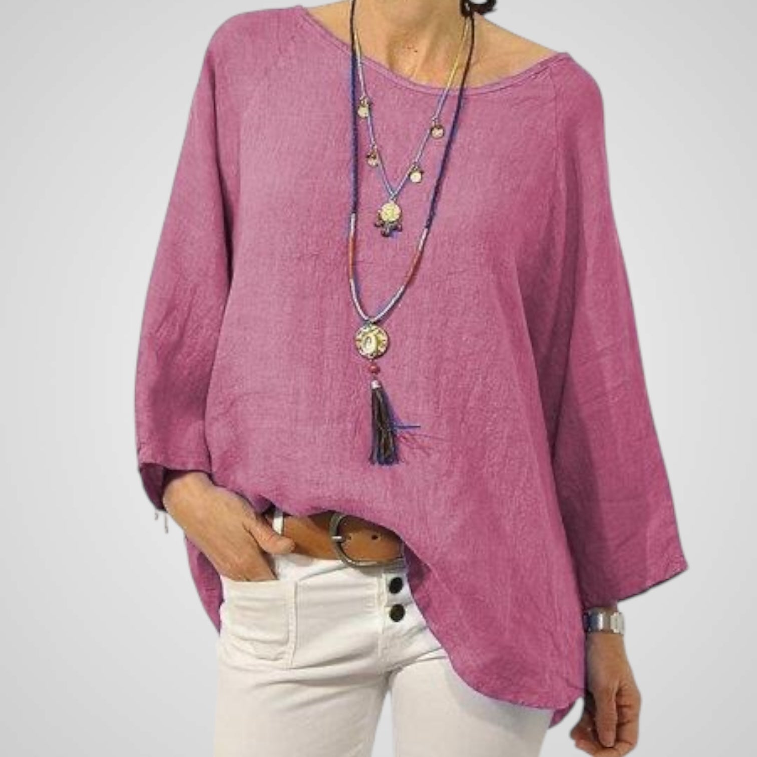Anna | Maglietta Donna – Mix di Cotone e Lino & Vestibilità Comoda