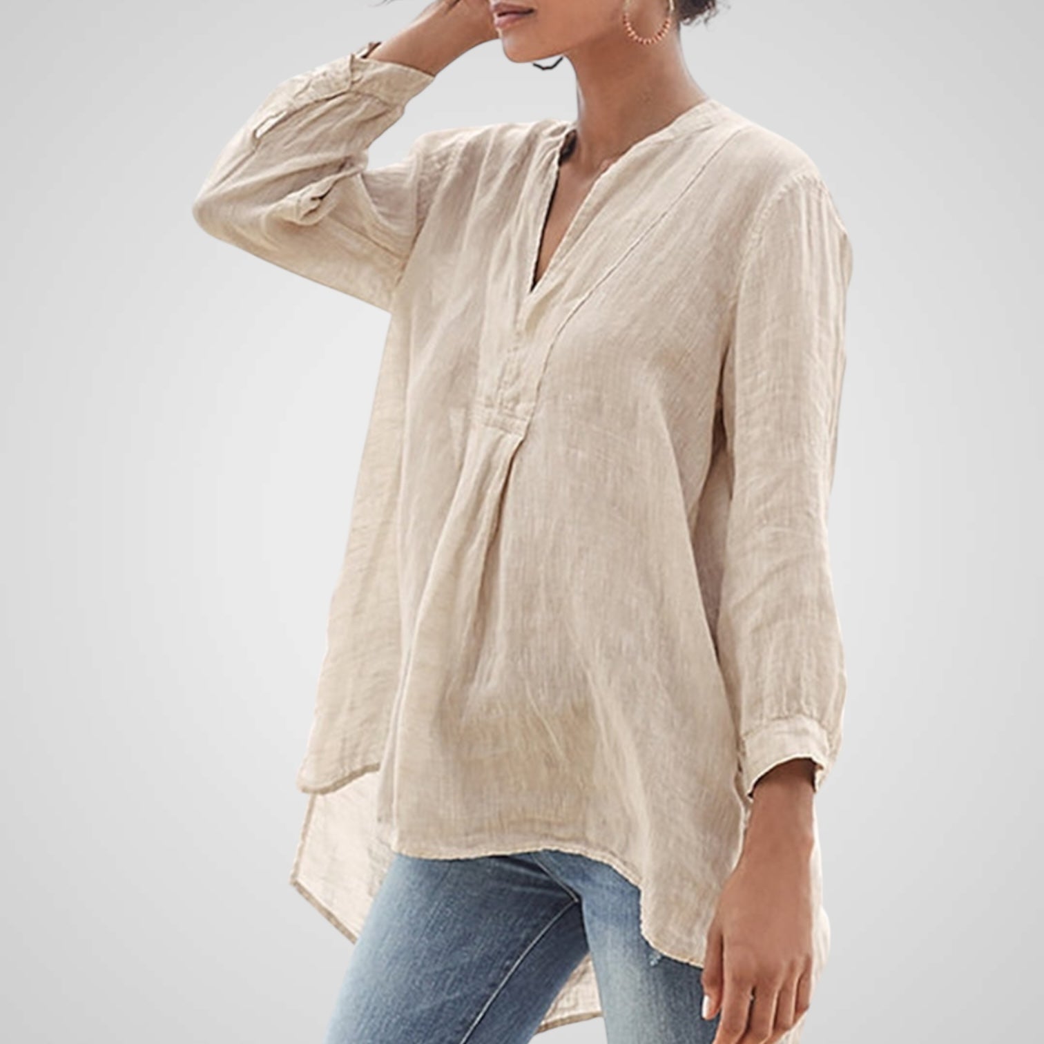 Yara | Maglietta Donna Casual Semplice a Toppe Collo a V
