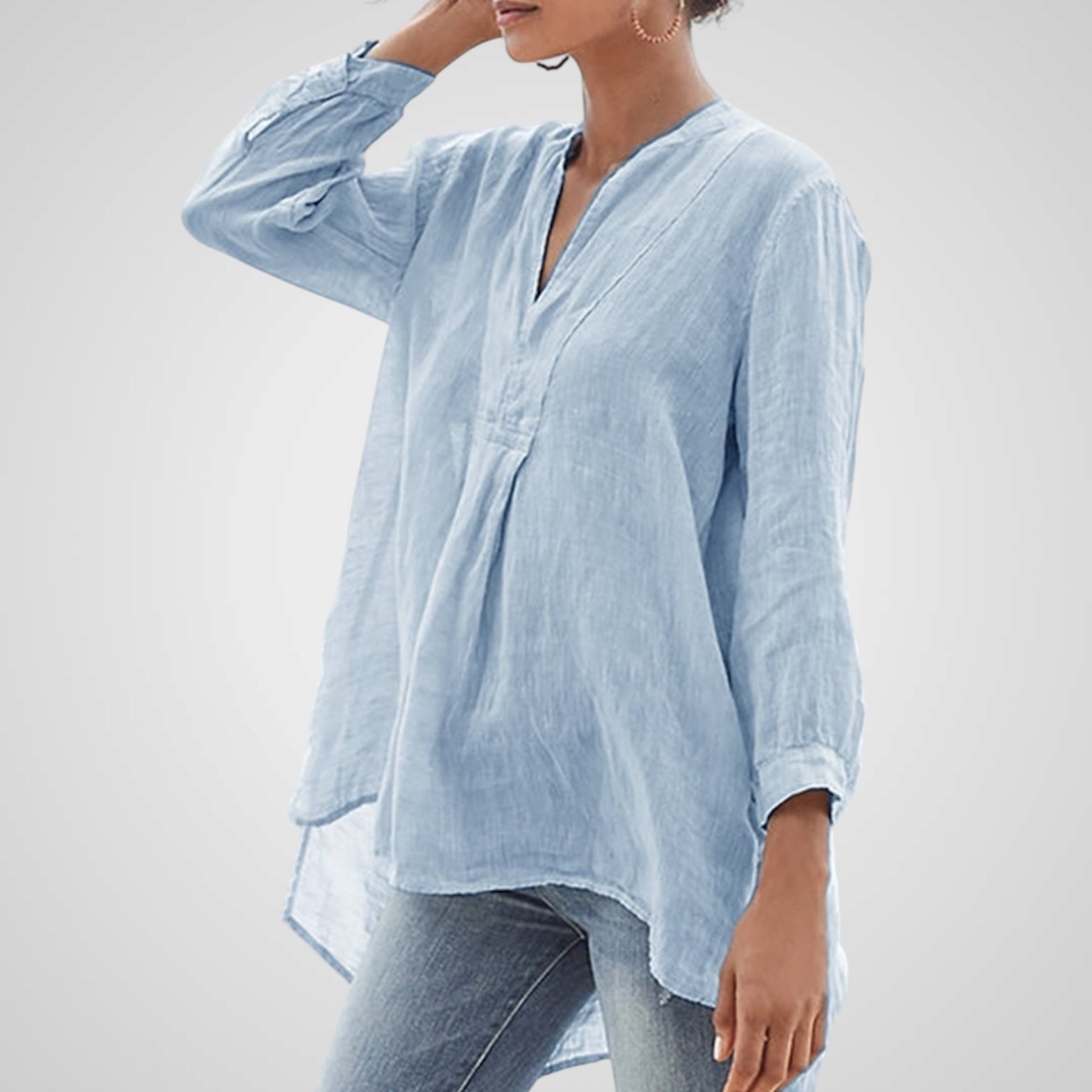 Yara | Maglietta Donna Casual Semplice a Toppe Collo a V