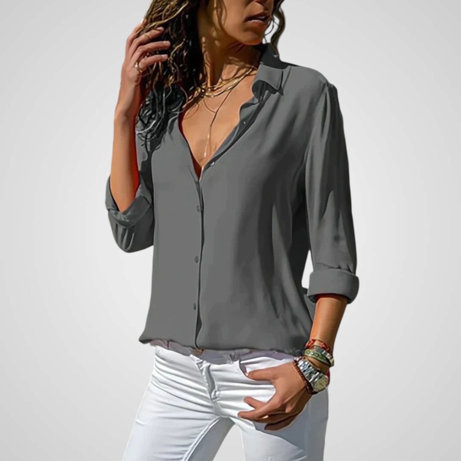 Fenna | Blusa in Chiffon Elegante