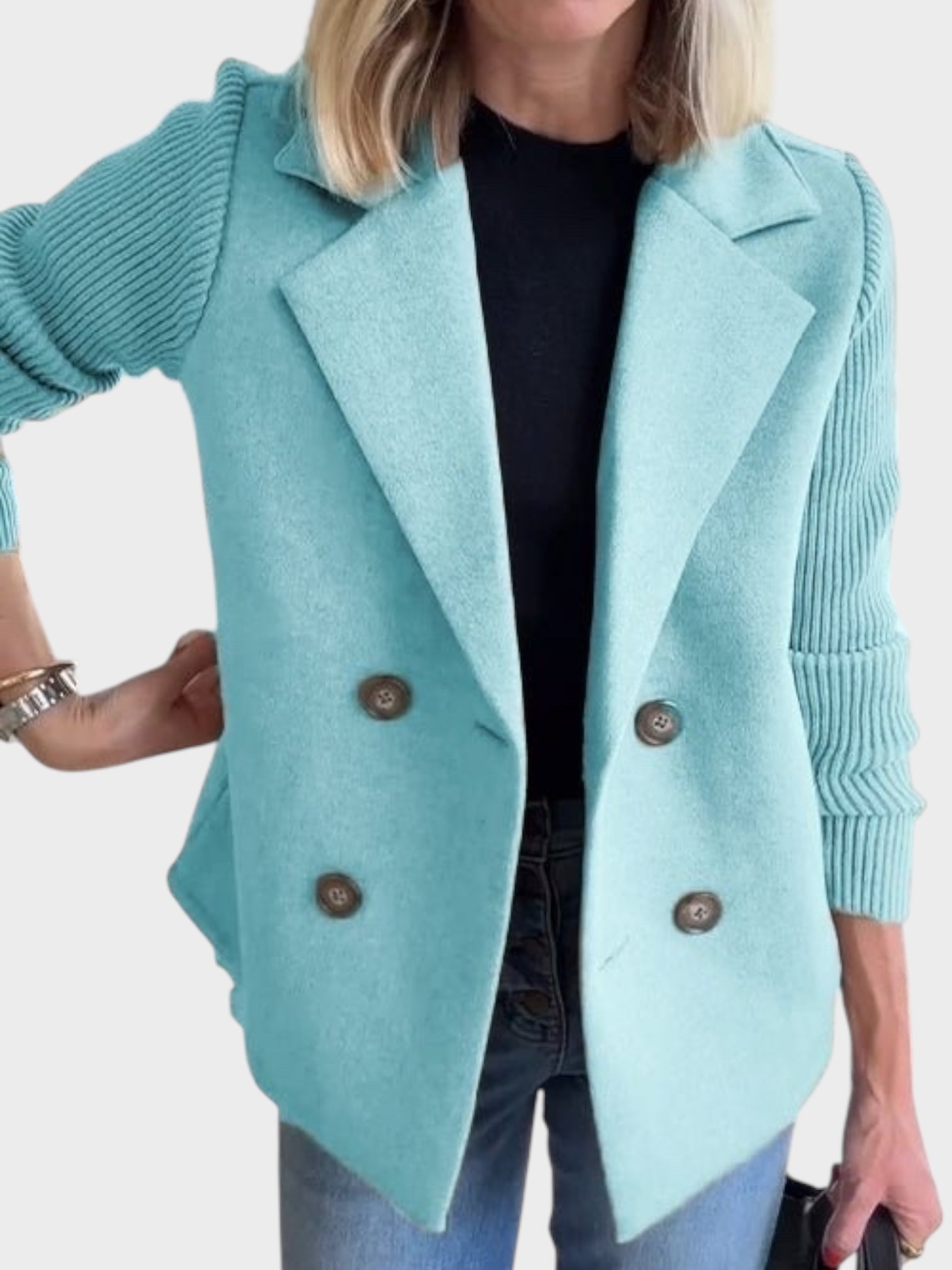 Giacca elegante con maniche lavorate a maglia