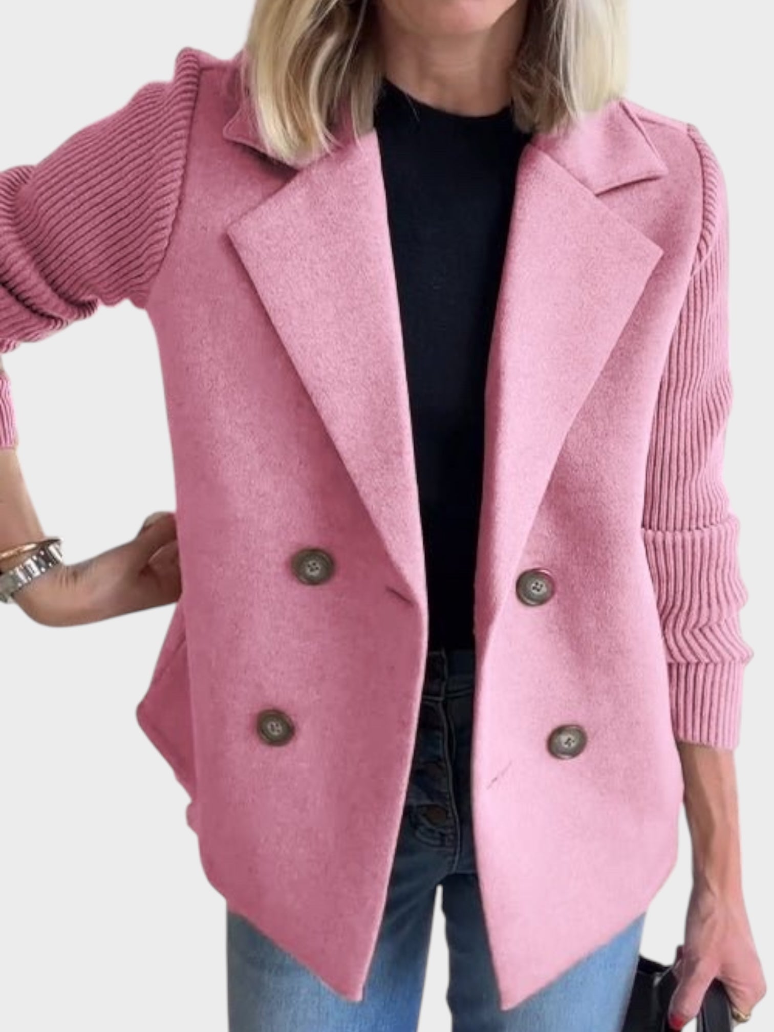 Giacca elegante con maniche lavorate a maglia