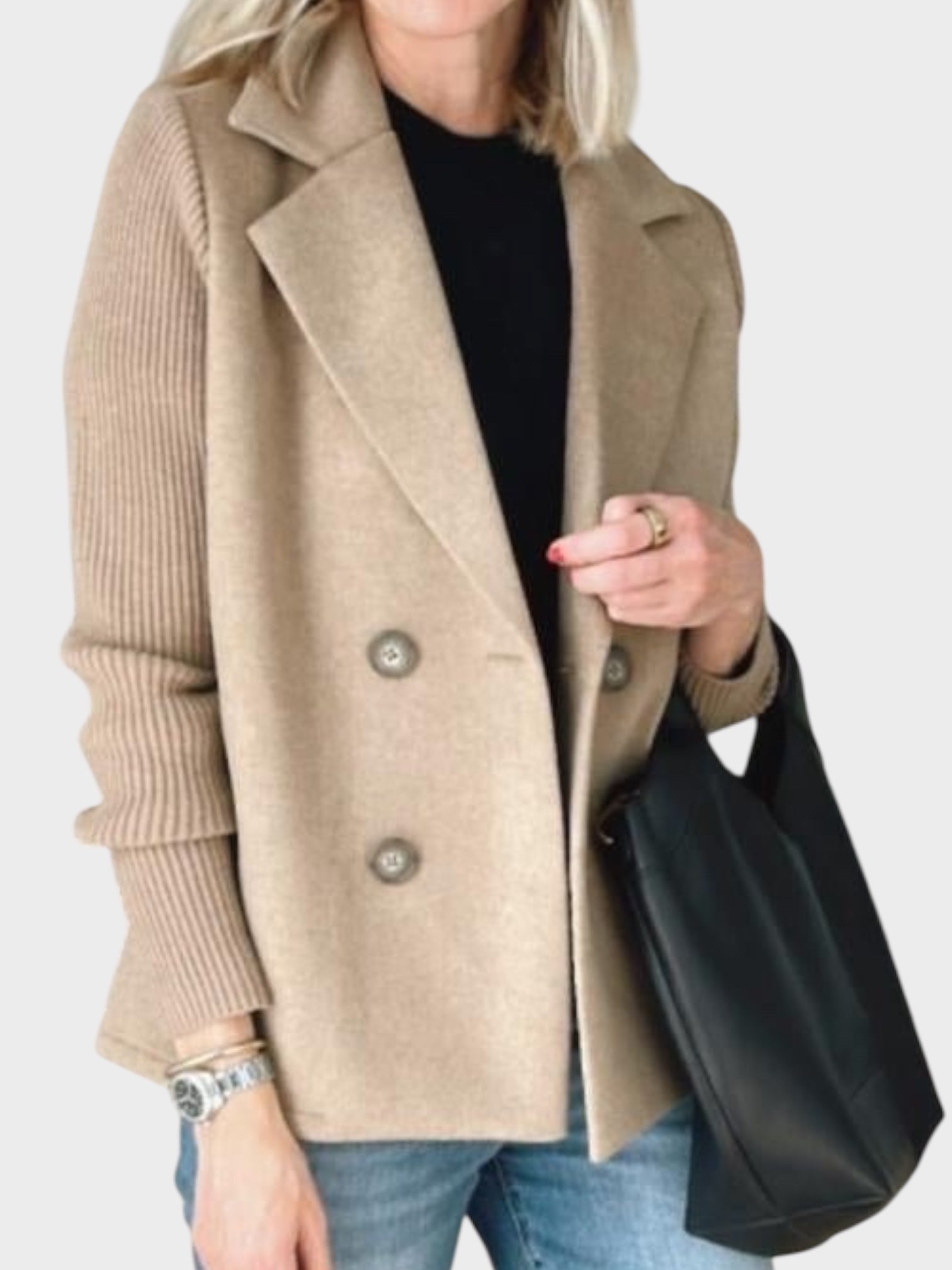 Giacca elegante con maniche lavorate a maglia
