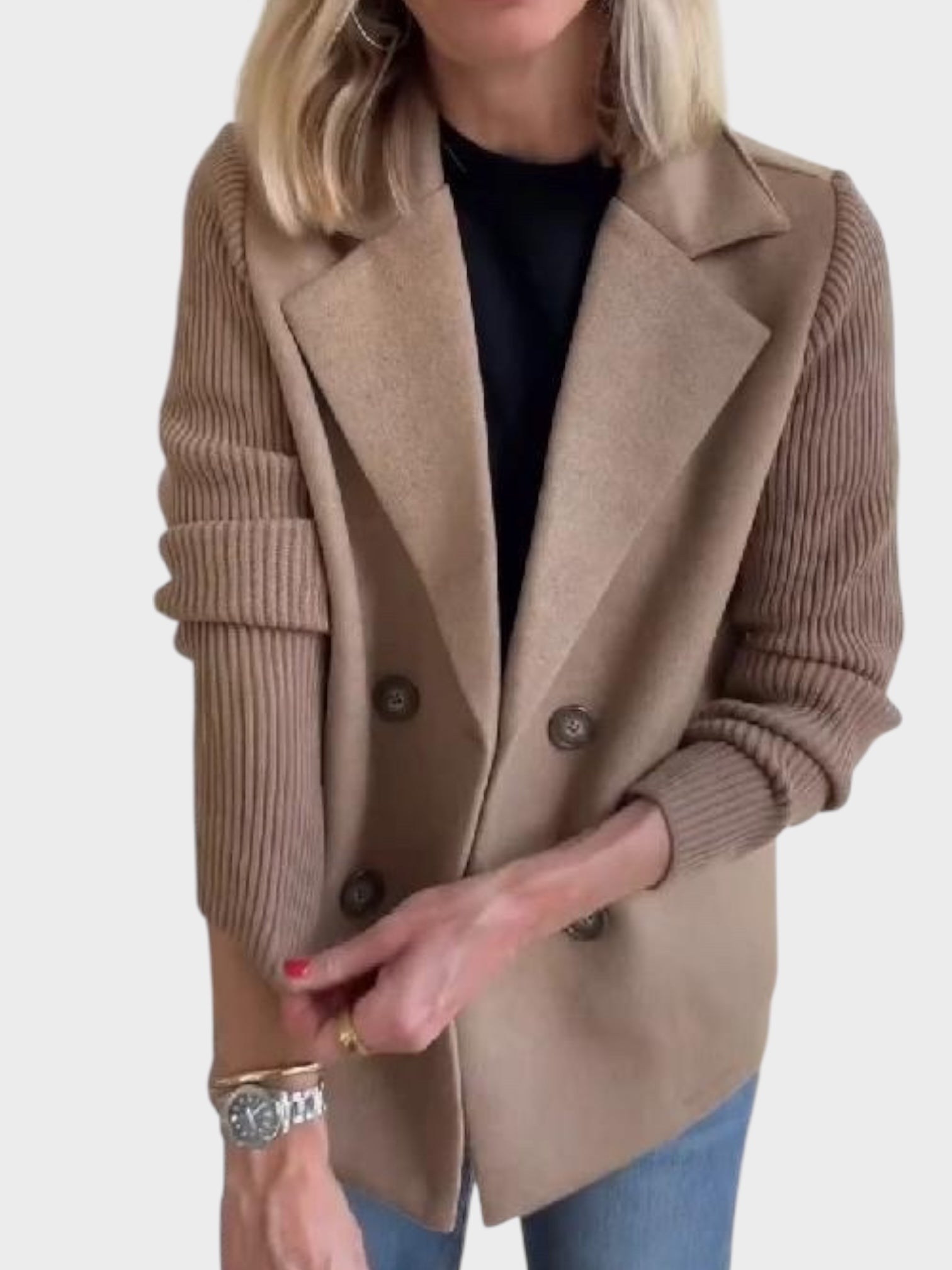 Giacca elegante con maniche lavorate a maglia