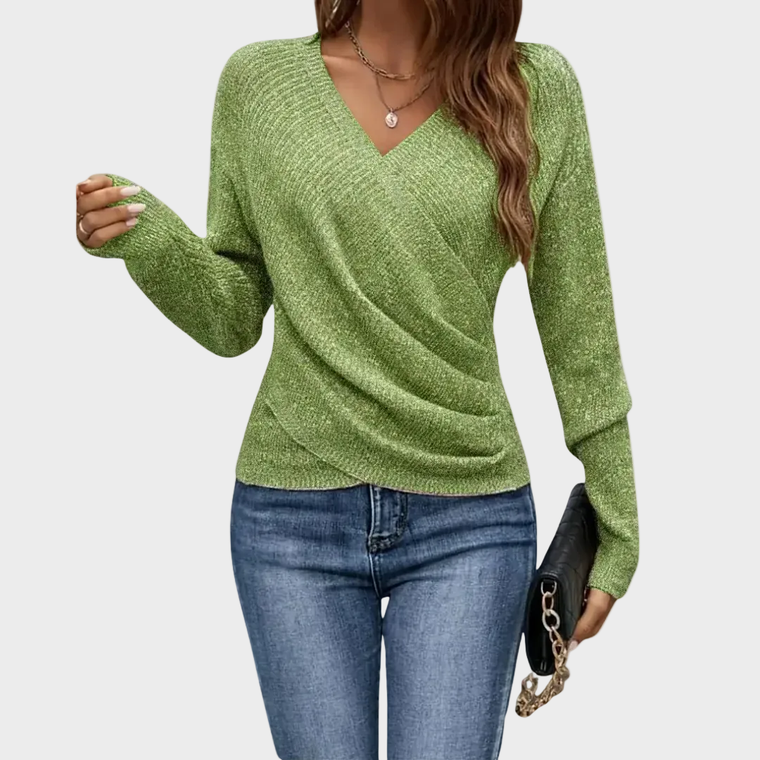 Seravielle | Elegante Blusa Incrociata con Scollatura a V