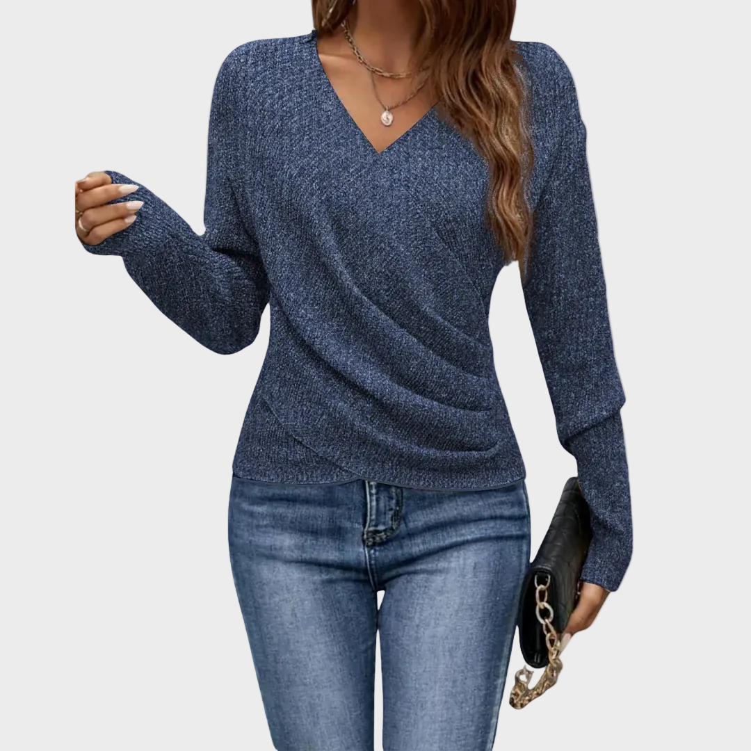 Seravielle | Elegante Blusa Incrociata con Scollatura a V