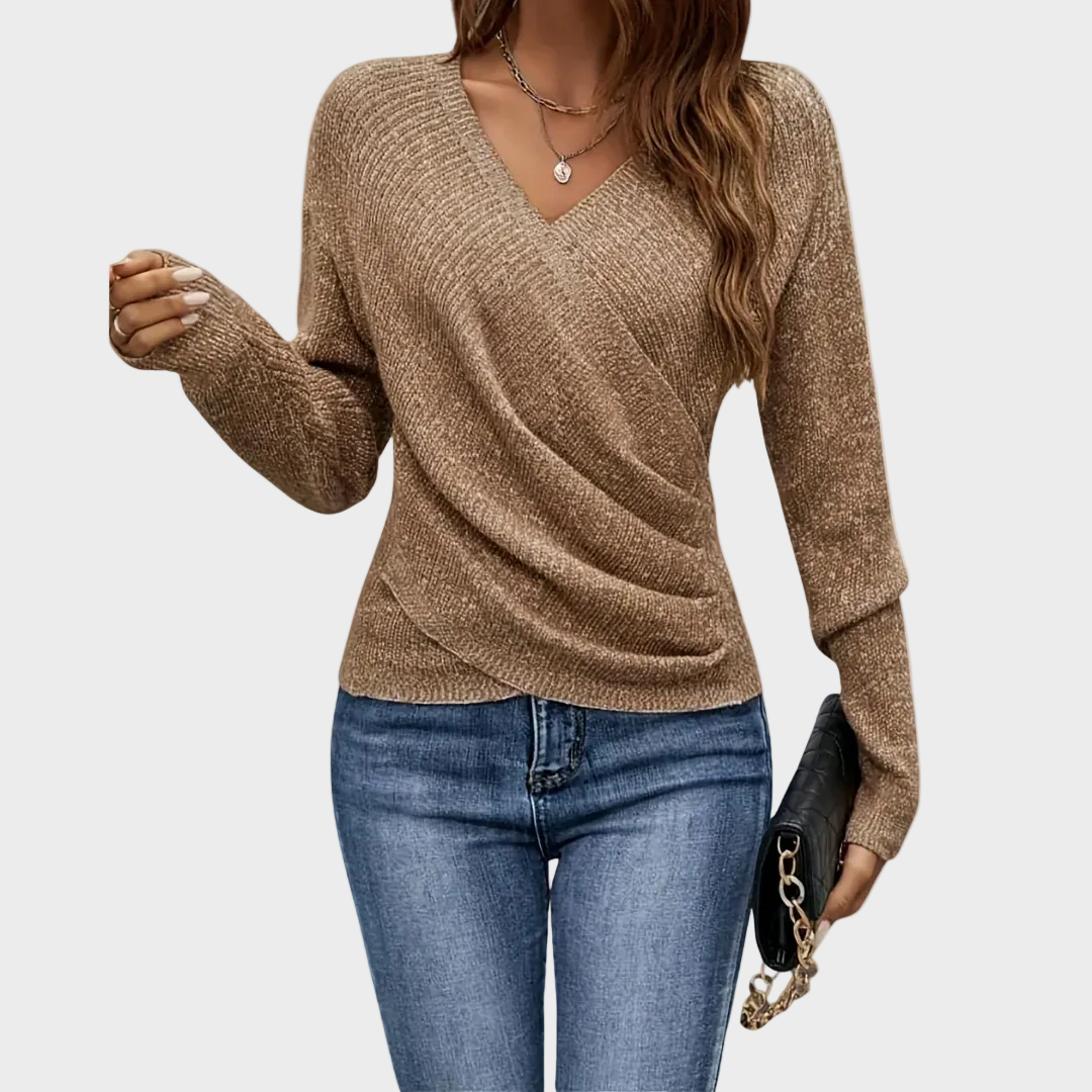 Seravielle | Elegante Blusa Incrociata con Scollatura a V