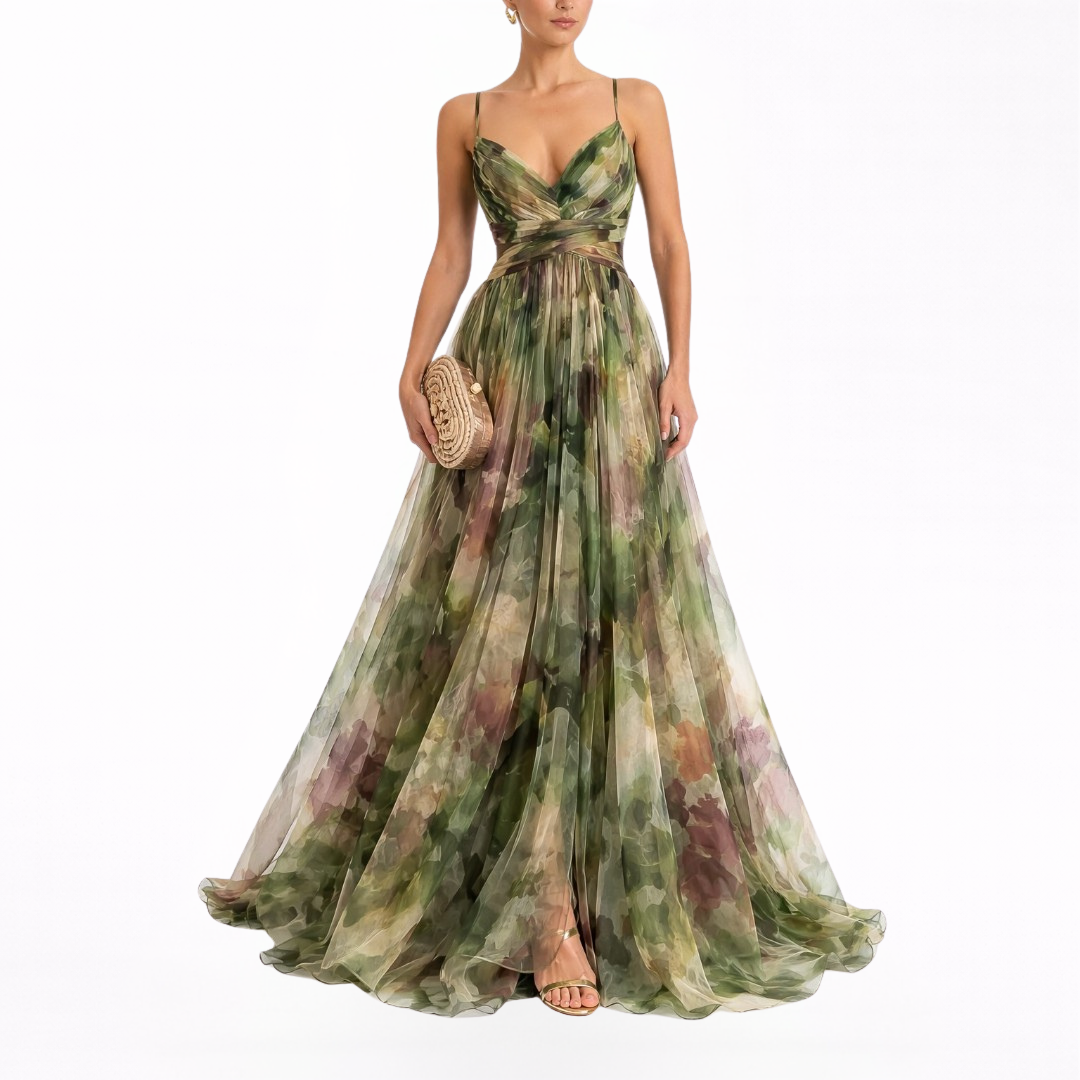 Giselle | Incantevole Abito Maxi con Stampa Floreale