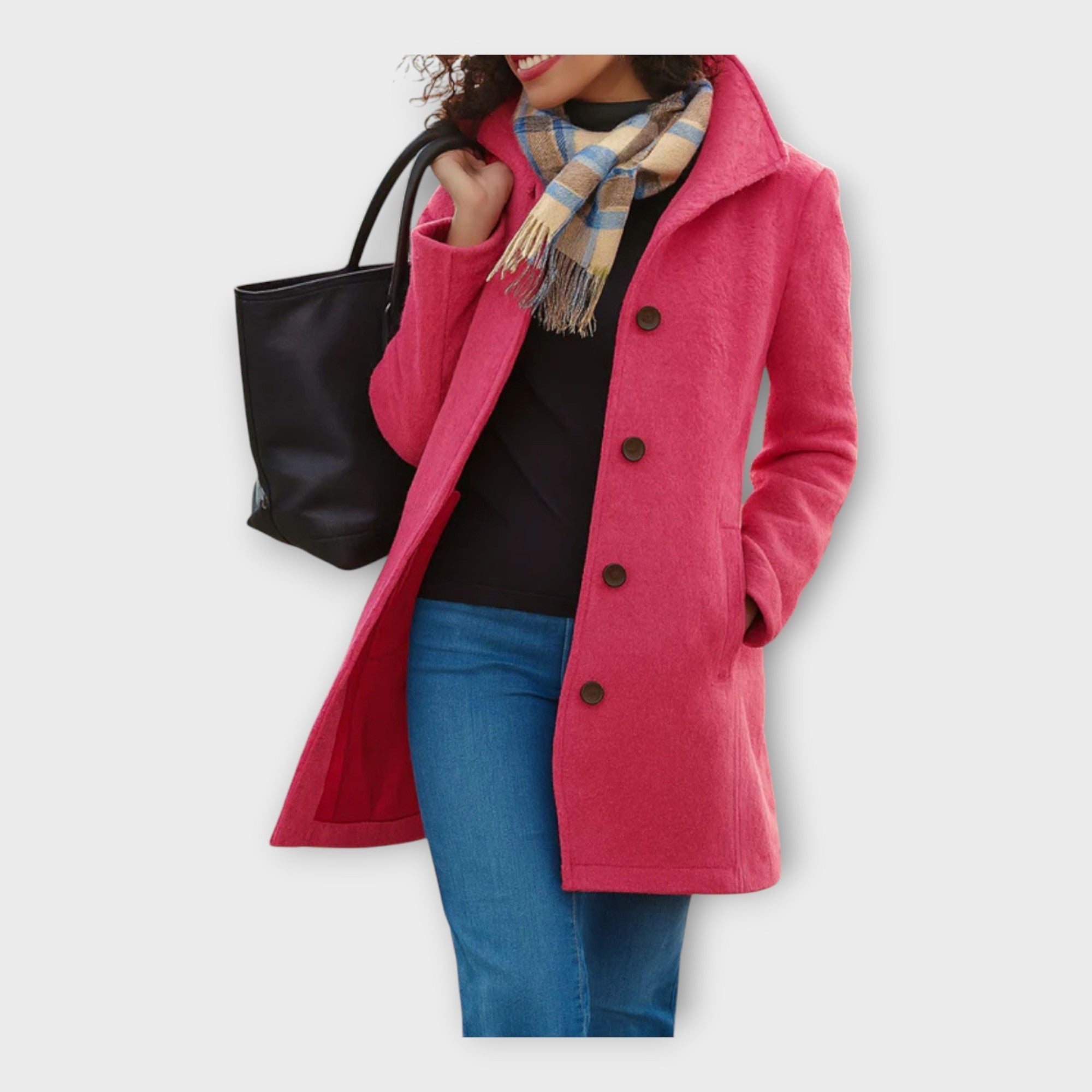 Cappotto Elegante in Lana con Bottoni