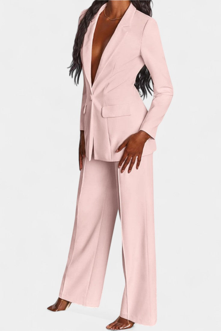 Marnie Set Giacca su Misura e Pantaloni a Gamba Larga