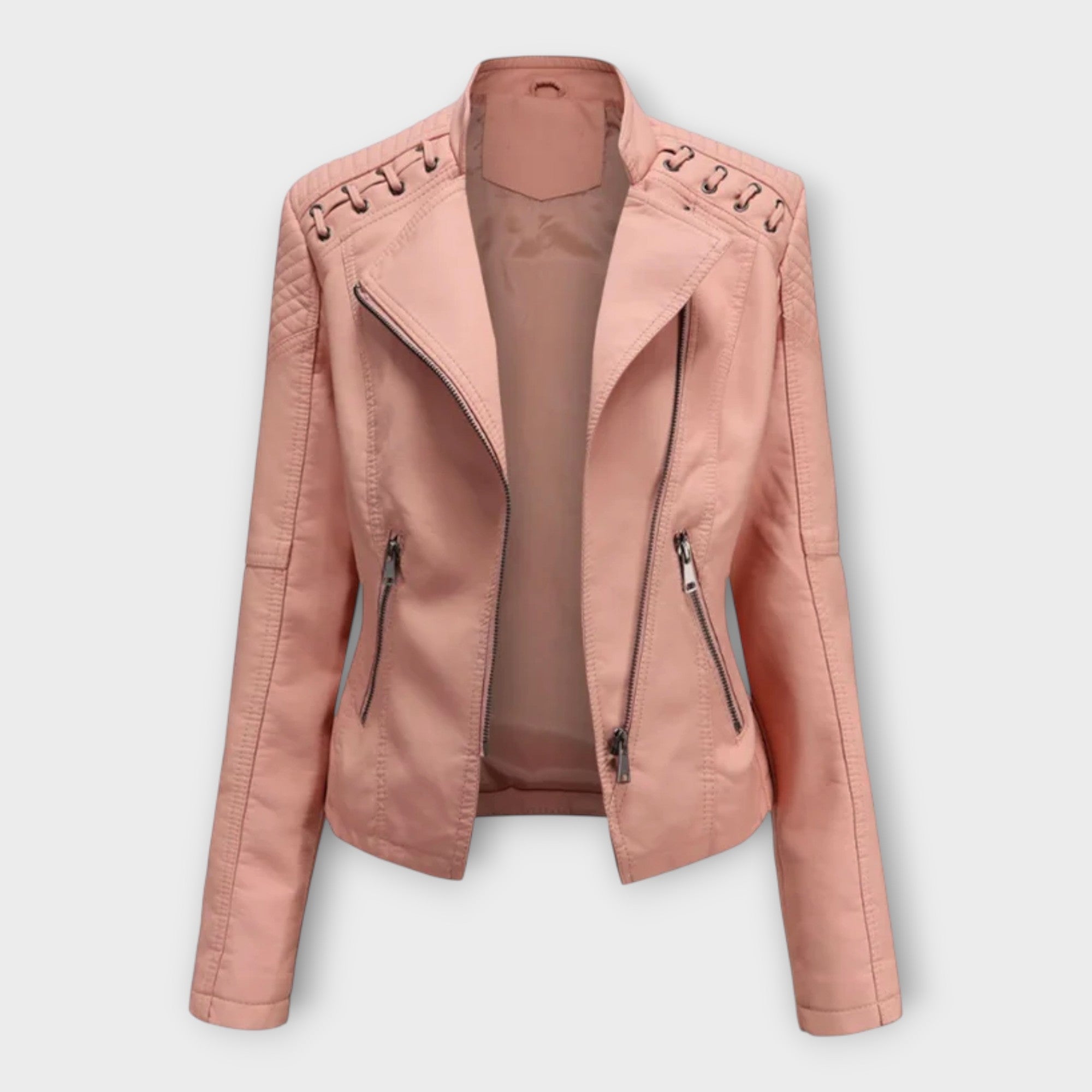 Giacca in Pelle Moderna con Linea Elegante e Raffinata