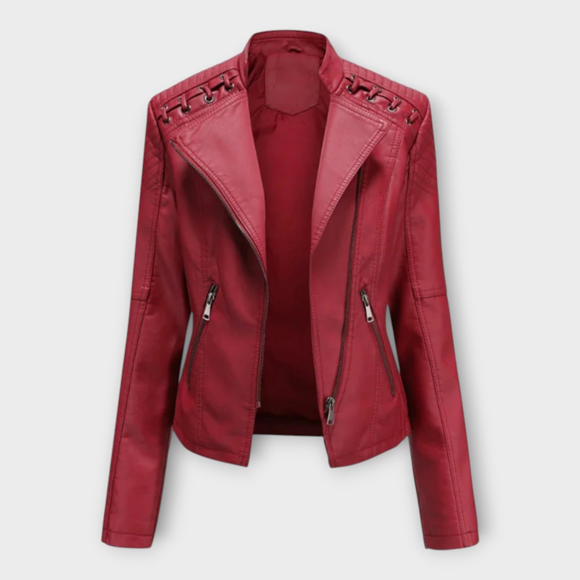 Giacca in Pelle Moderna con Linea Elegante e Raffinata