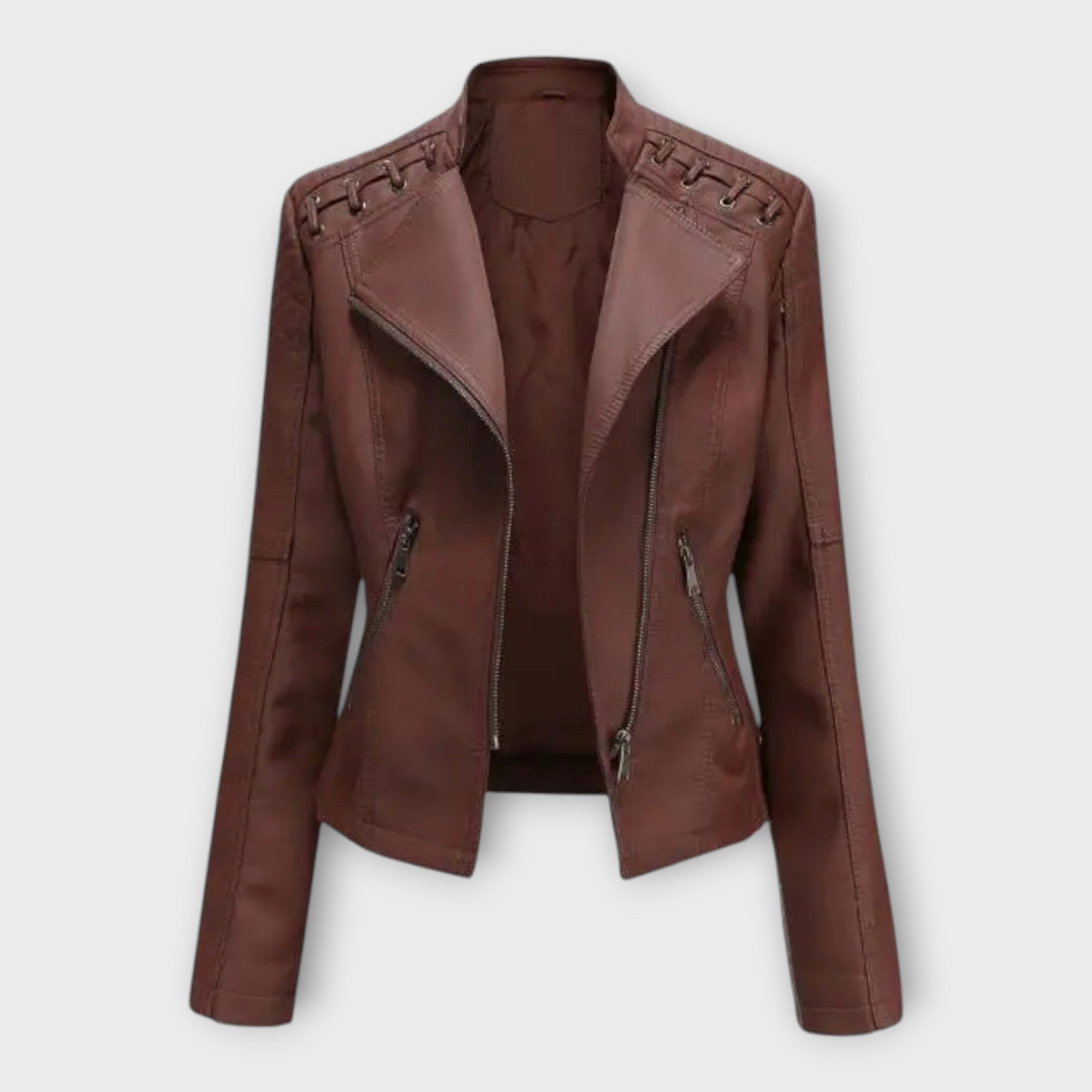 Giacca in Pelle Moderna con Linea Elegante e Raffinata