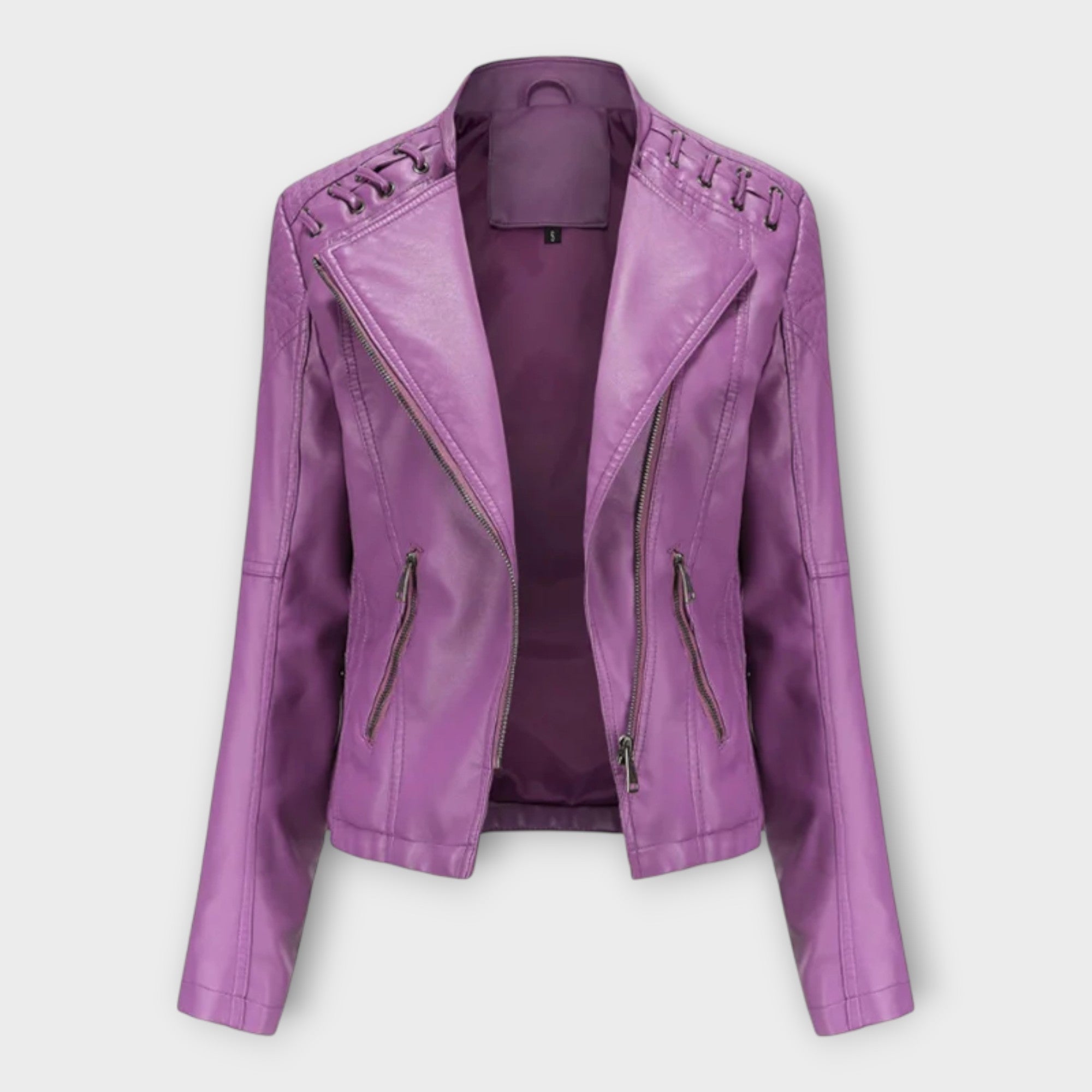 Giacca in Pelle Moderna con Linea Elegante e Raffinata