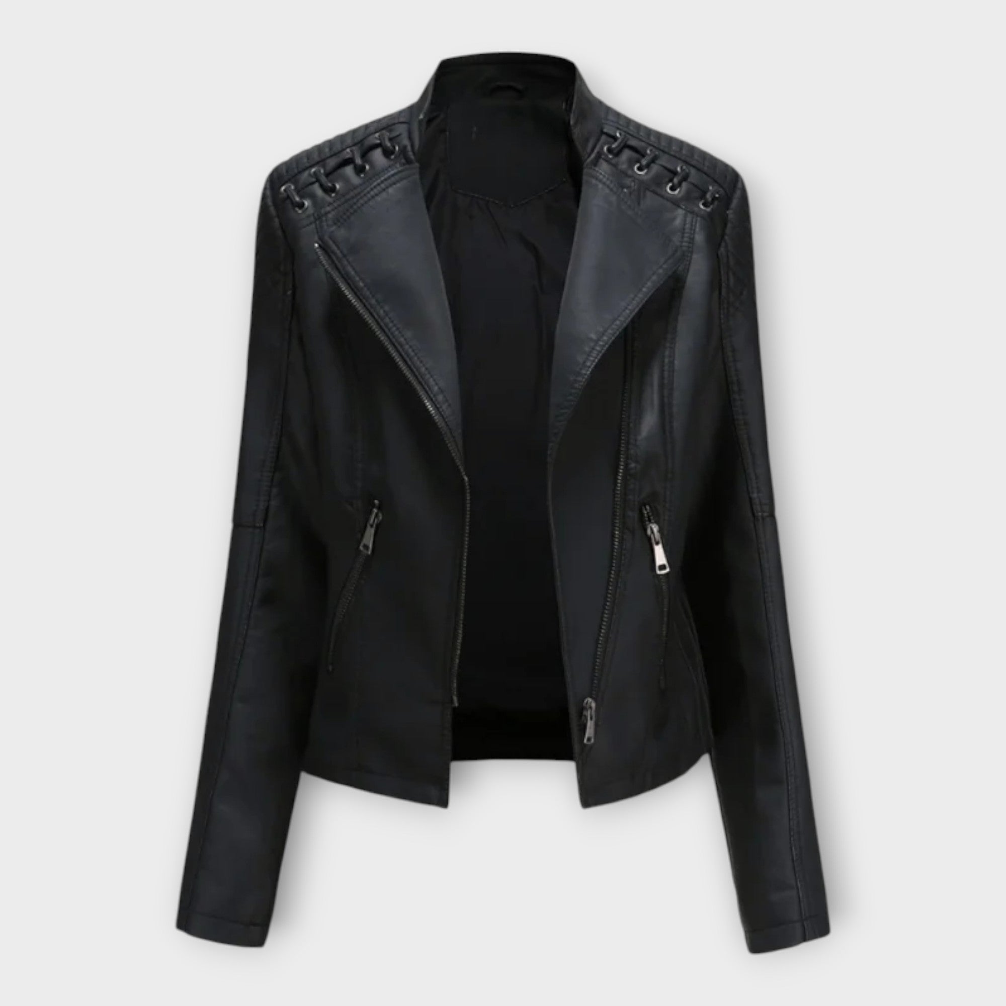 Giacca in Pelle Moderna con Linea Elegante e Raffinata