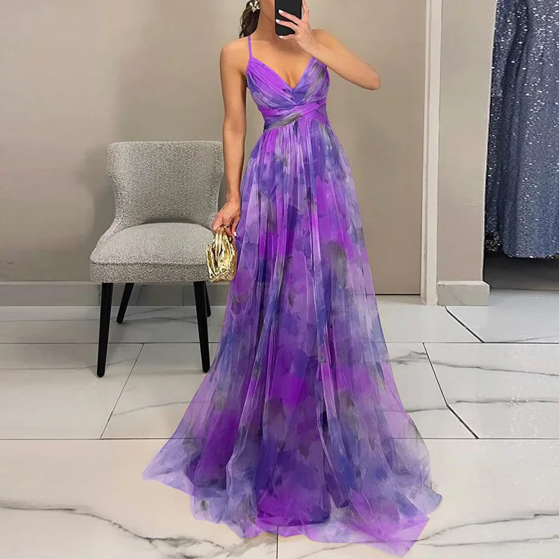 Giselle | Incantevole Abito Maxi con Stampa Floreale