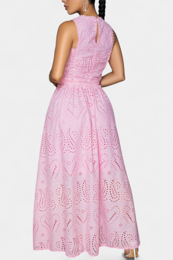 Danitza Set Romantico con Pizzo e Design Floreale Forato