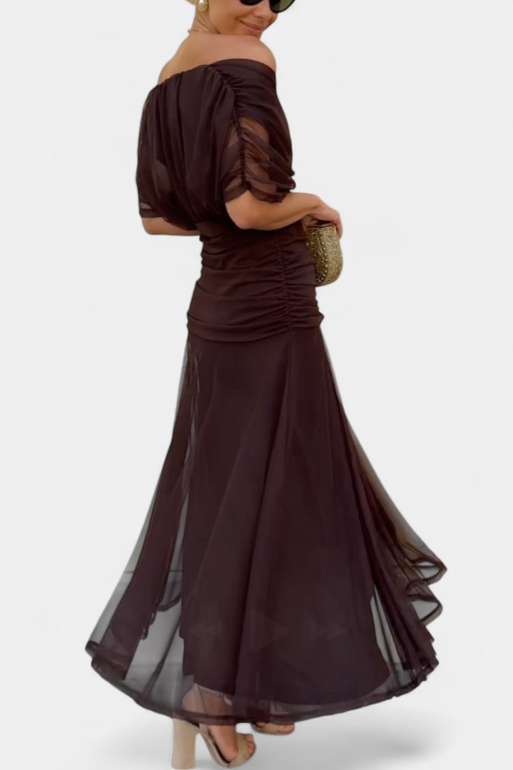 Alondra Vestito Lungo con Fantasia Floreale e Décolleté