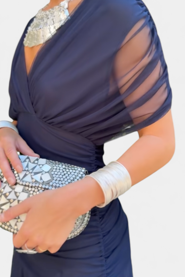 Alondra Vestito Lungo con Fantasia Floreale e Décolleté