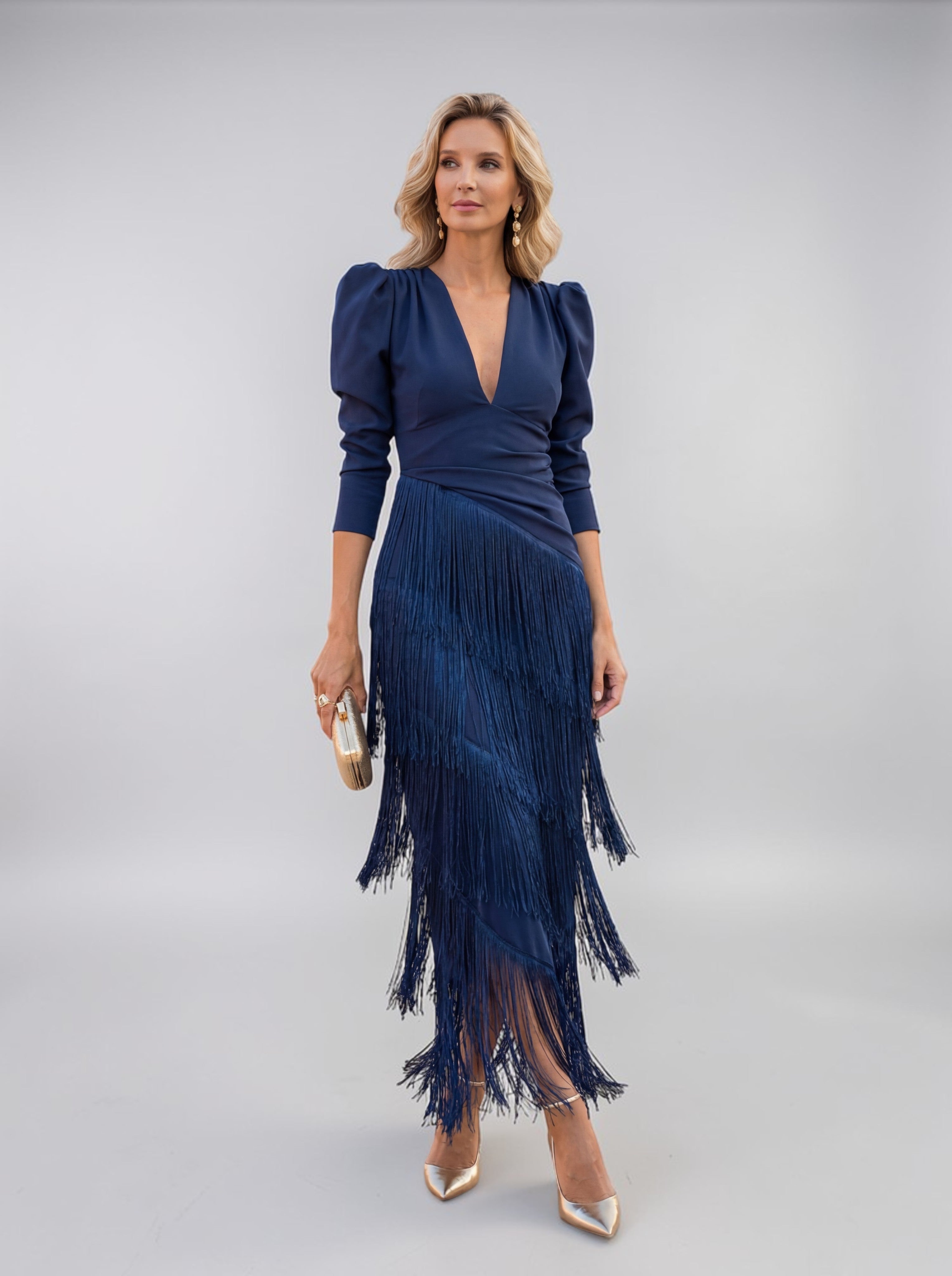 Sofia | Abito Elegante con Frange