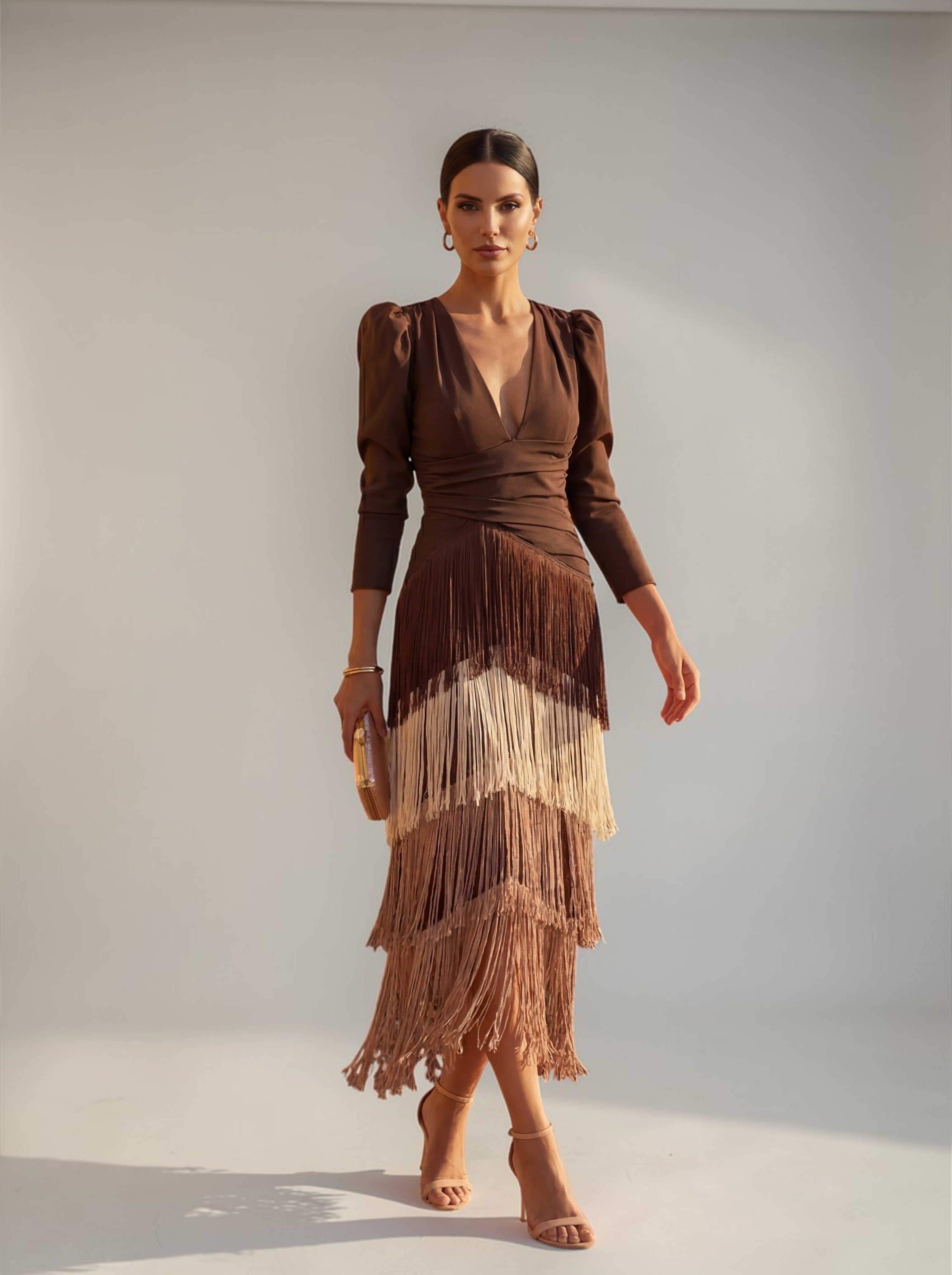 Sofia | Abito Elegante con Frange
