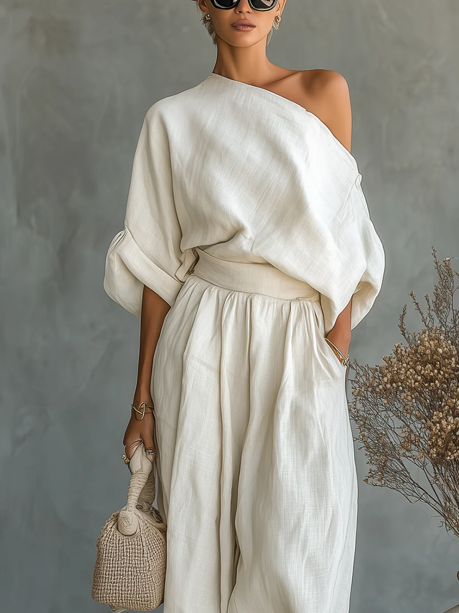 Eleonora | Set elegante di due pezzi con spalla scoperta