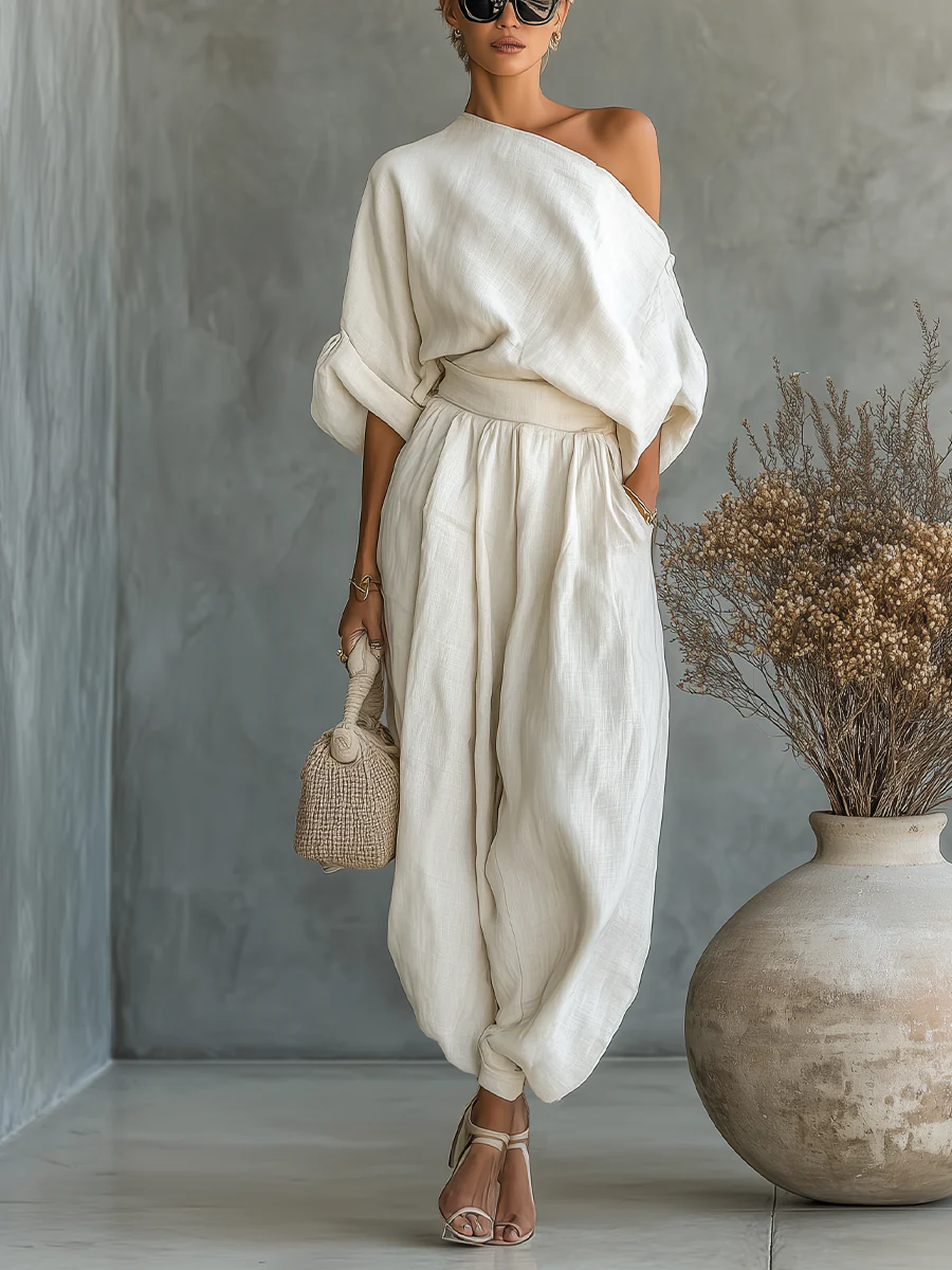 Eleonora | Set elegante di due pezzi con spalla scoperta
